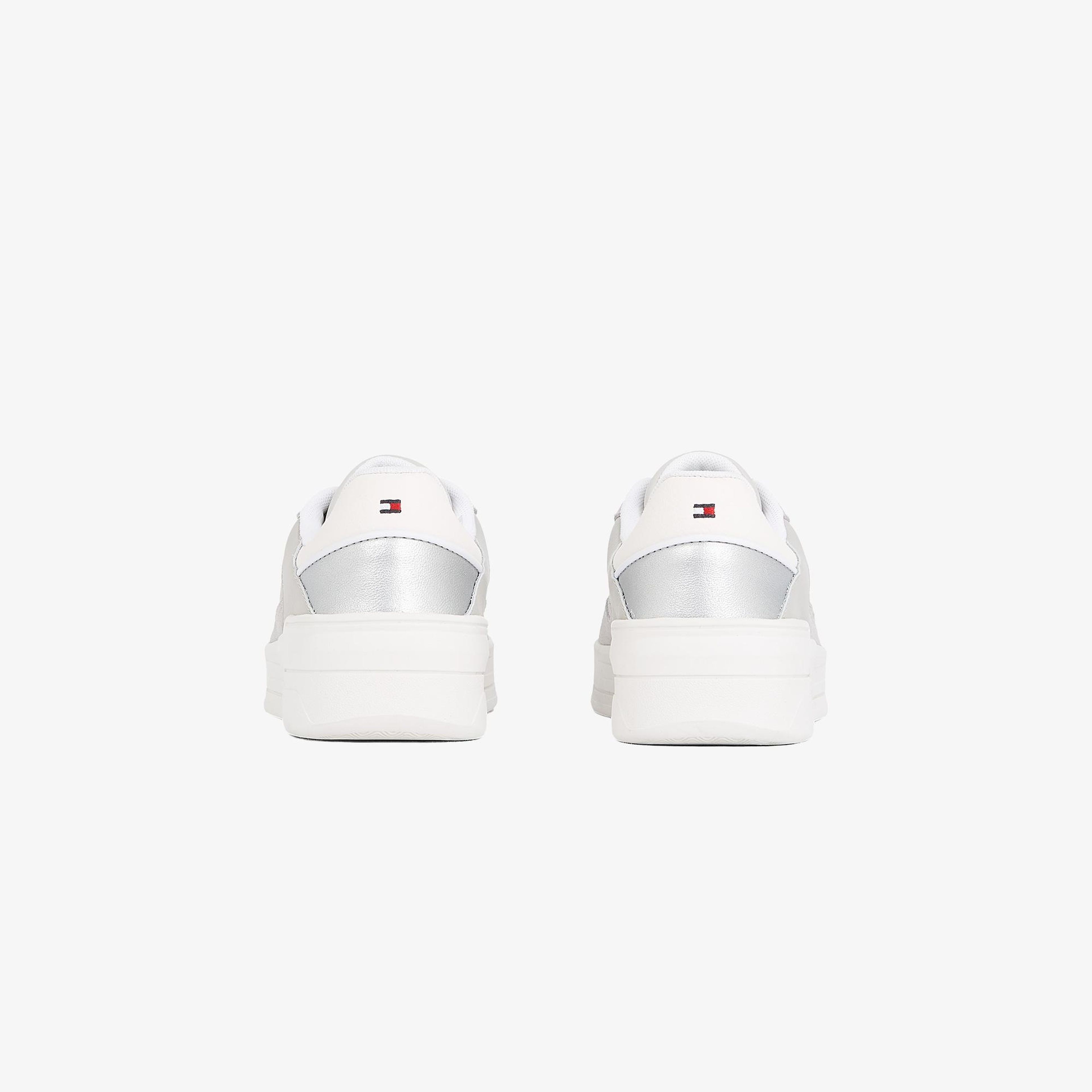 Tommy Hilfiger Essent Basket Metallic Kadın Gri Sneaker