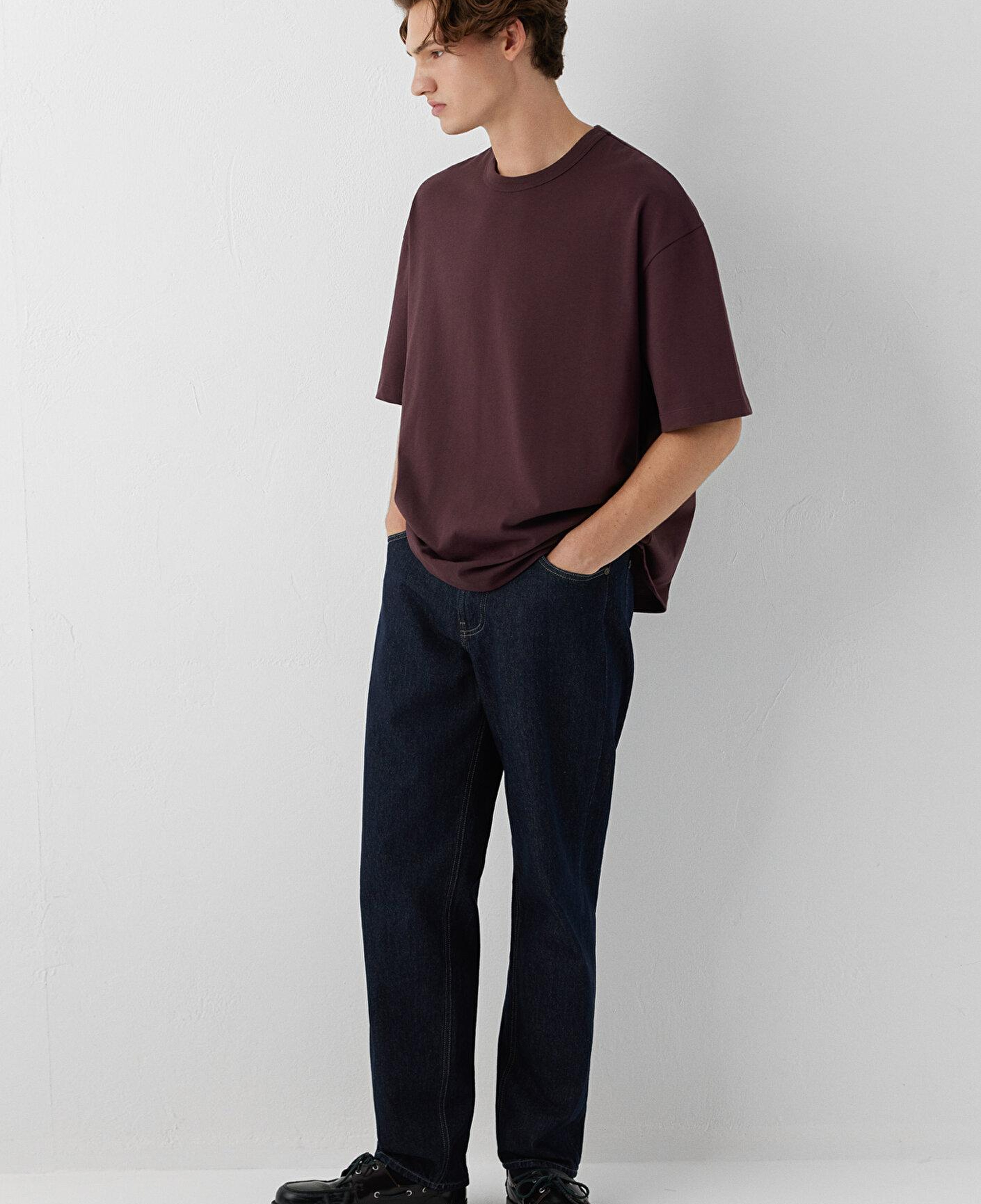 Mavi Mor Basic Tişört Oversize / Geniş Kesim 0613492-70223