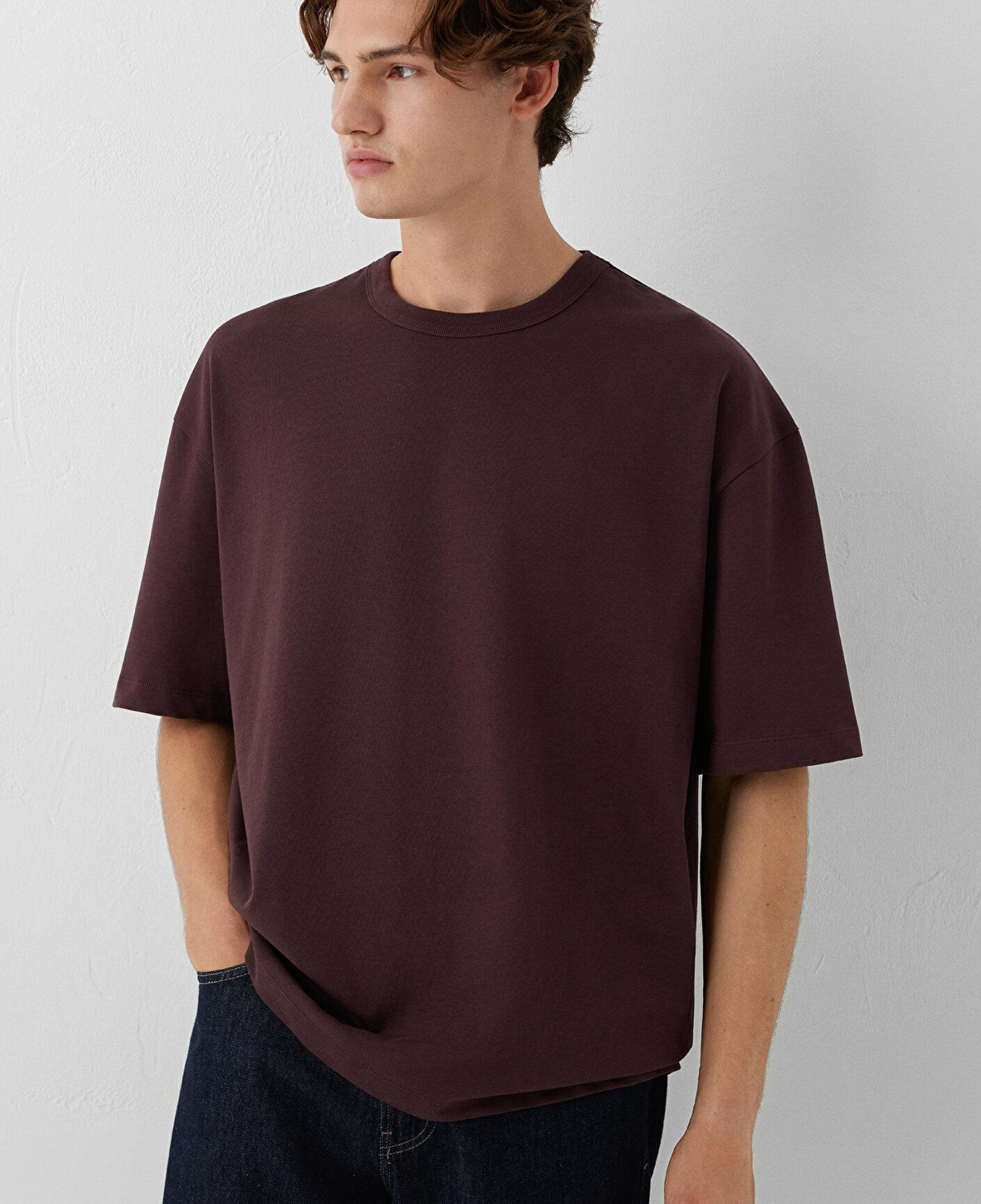 Mavi Mor Basic Tişört Oversize / Geniş Kesim 0613492-70223