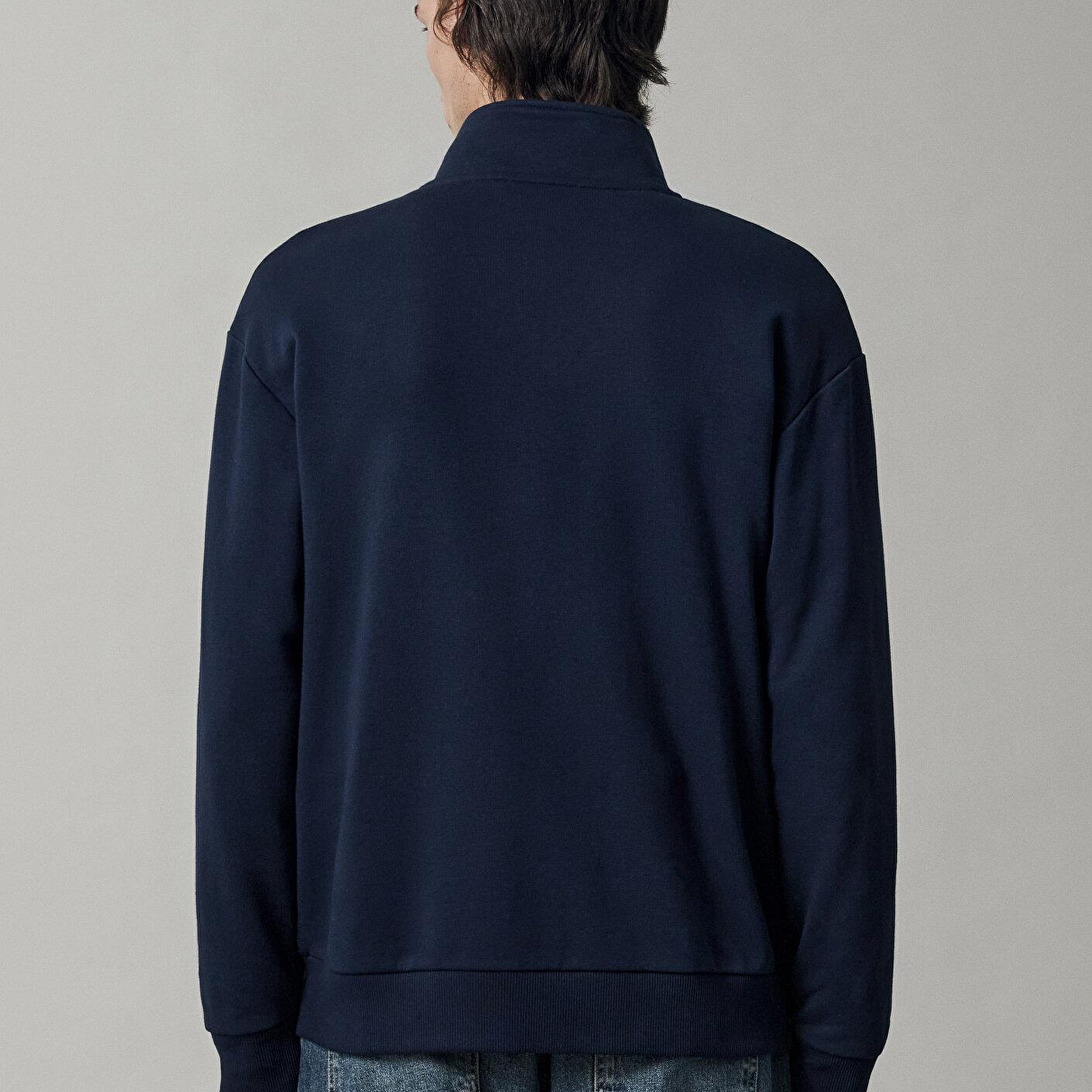 Mavi Mavi Logo Baskılı Fermuarlı Lacivert Sweatshirt 0S10655-70497