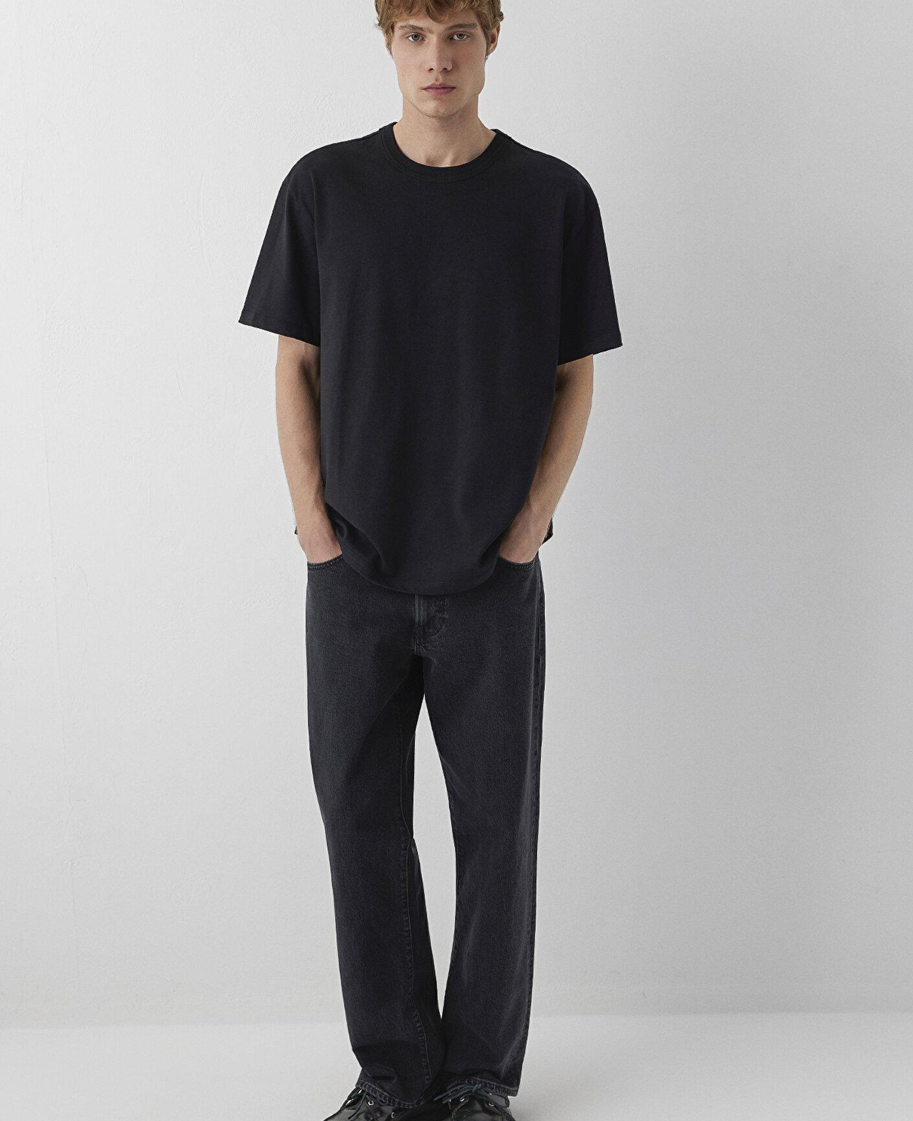 Mavi Siyah Basic Tişört Loose Fit / Bol Rahat Kesim 0613624-900