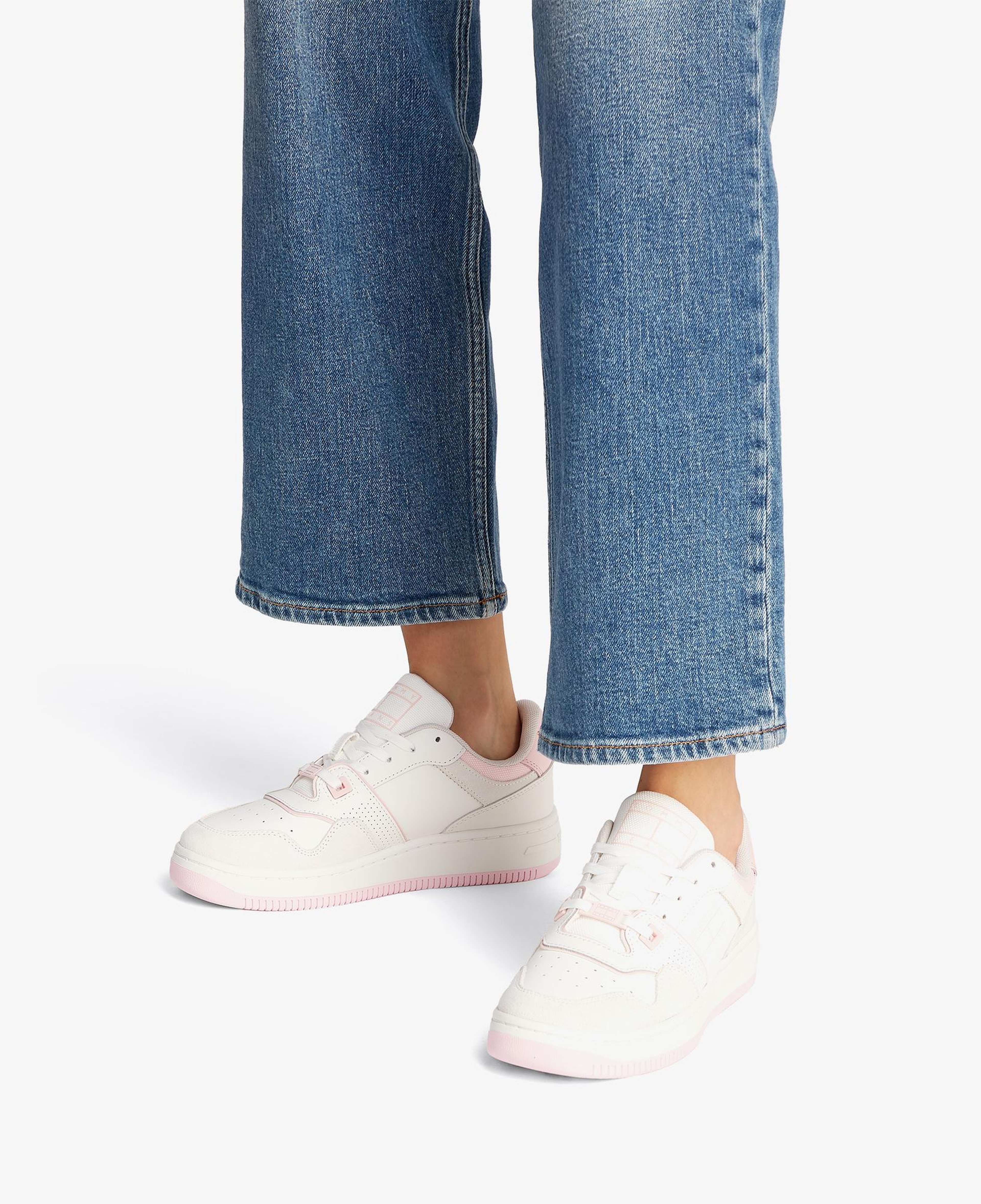 Tommy Hilfiger Retro Basket Washed Suede Kadın Pembe Sneaker