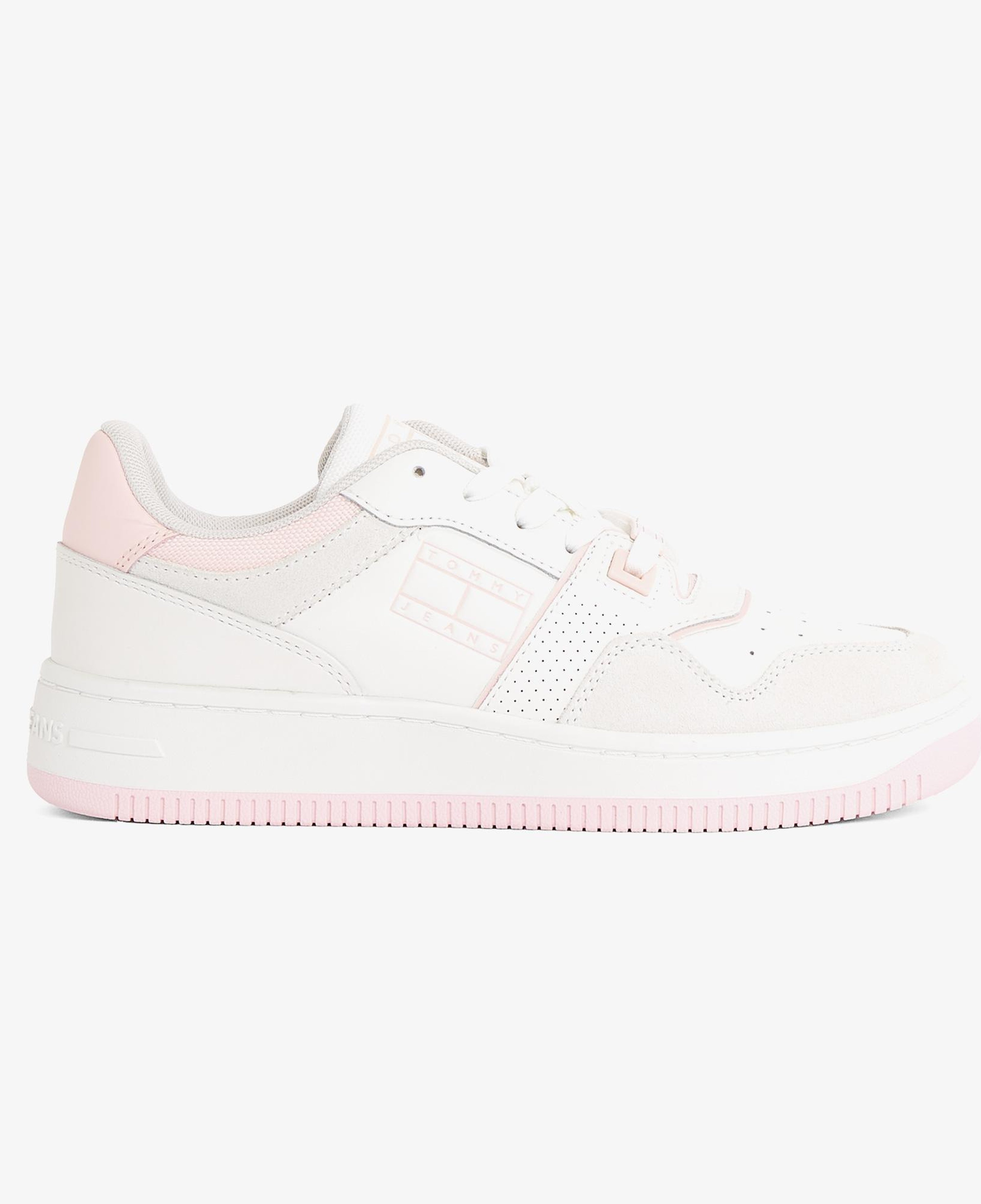 Tommy Hilfiger Retro Basket Washed Suede Kadın Pembe Sneaker