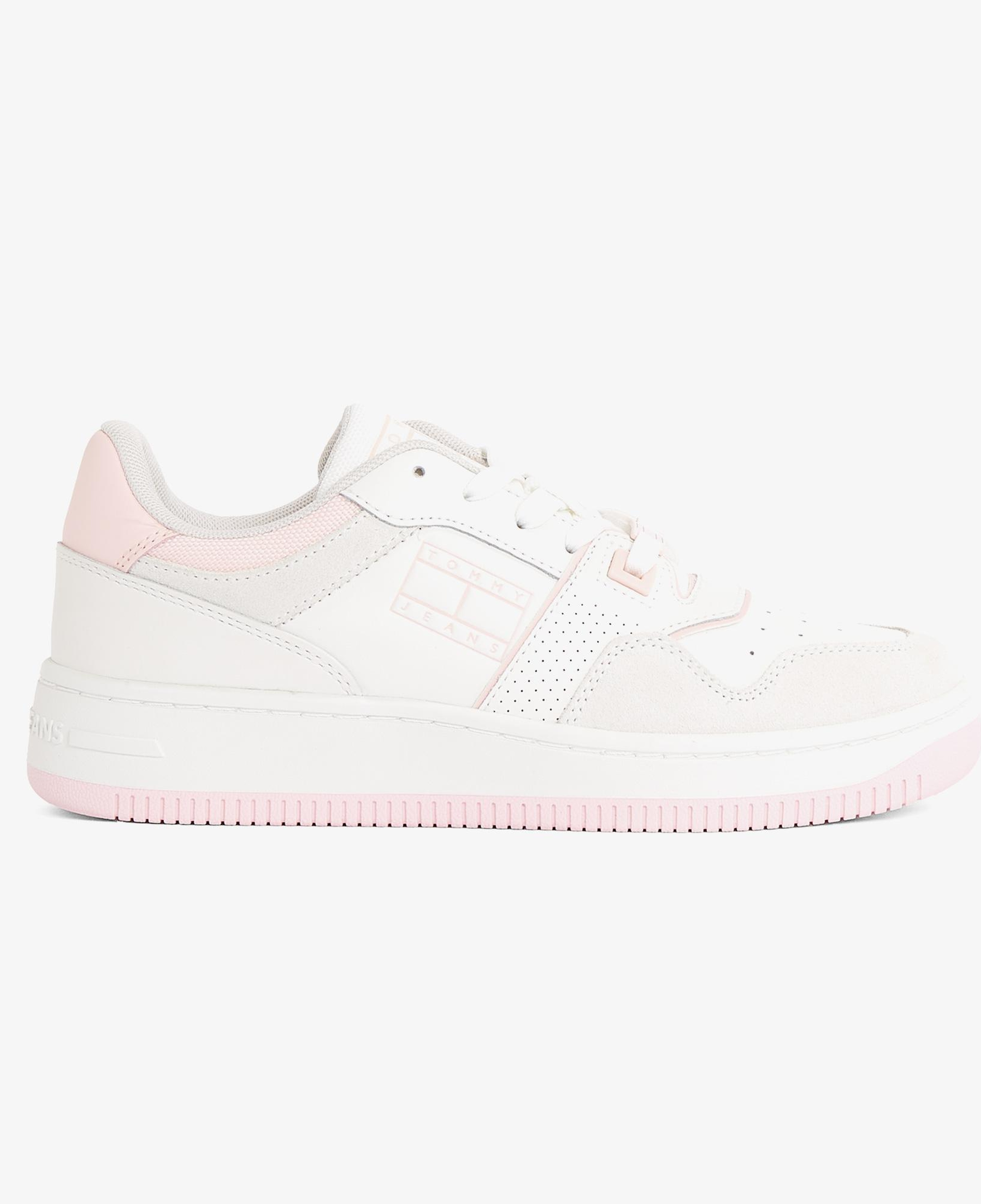 Tommy Hilfiger Retro Basket Washed Suede Kadın Pembe Sneaker