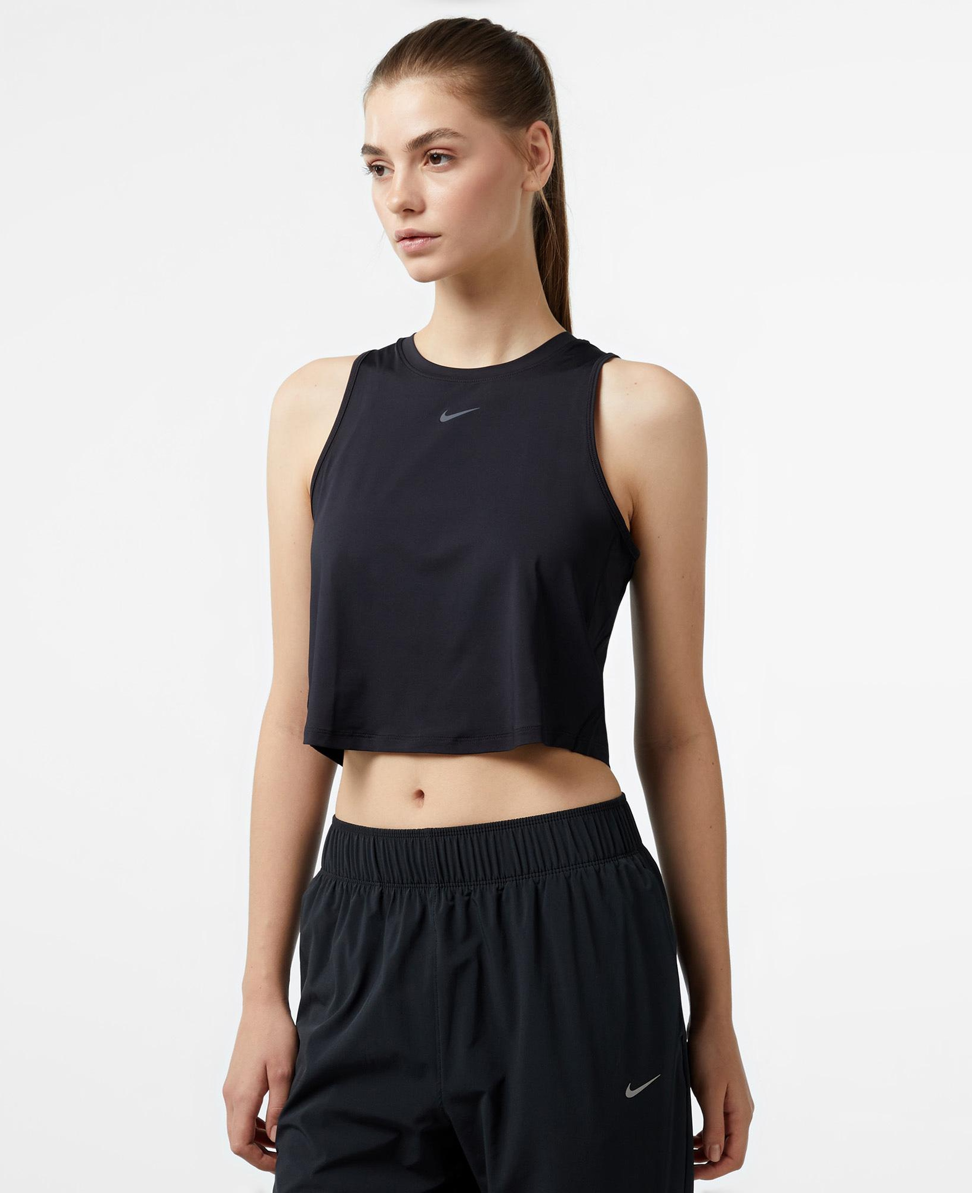 Nike One Classic Dri-Fit Crop Kadın Siyah Kolsuz T-Shirt