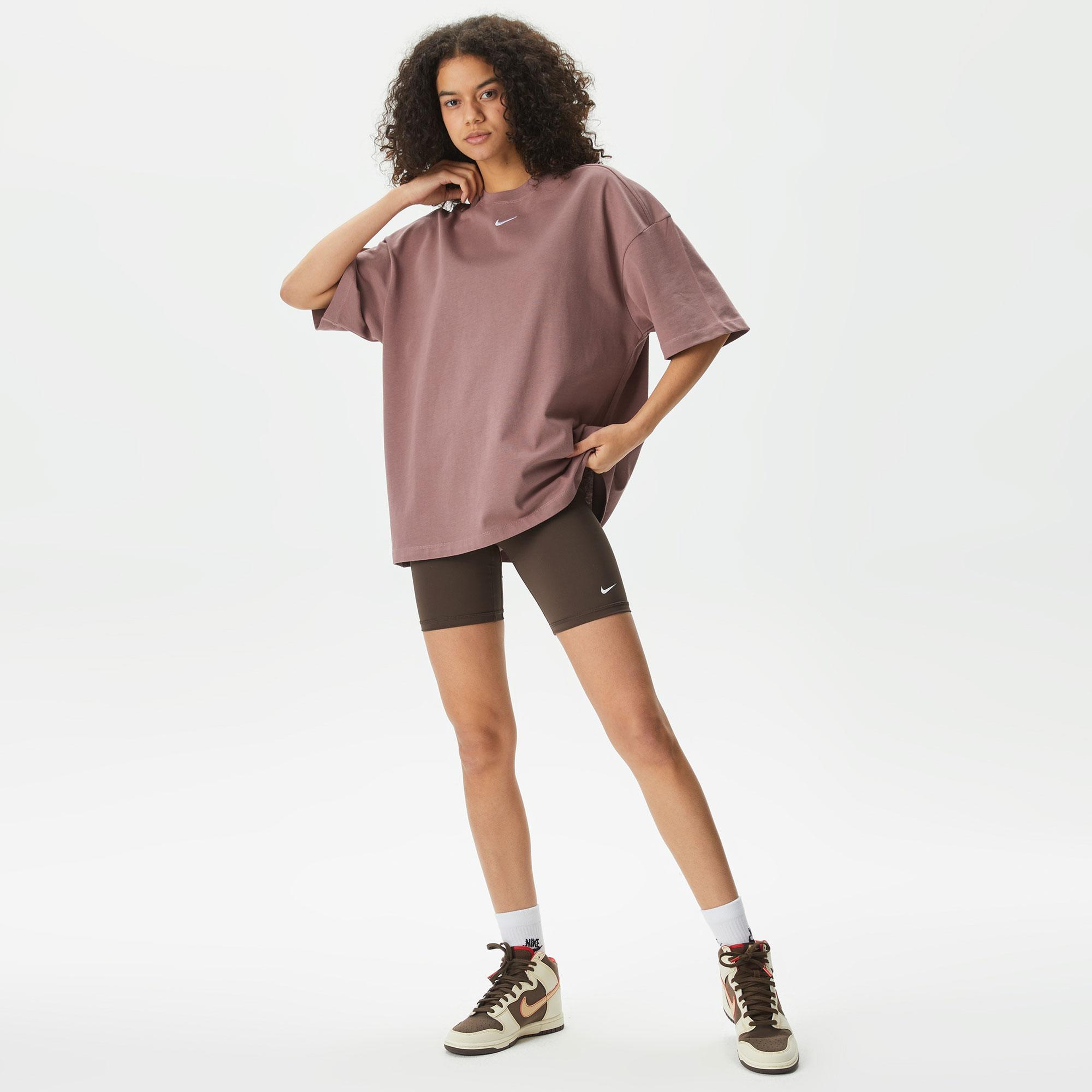 Nike Pro 365 18 cm High Rise Kadın Kahverengi Şort