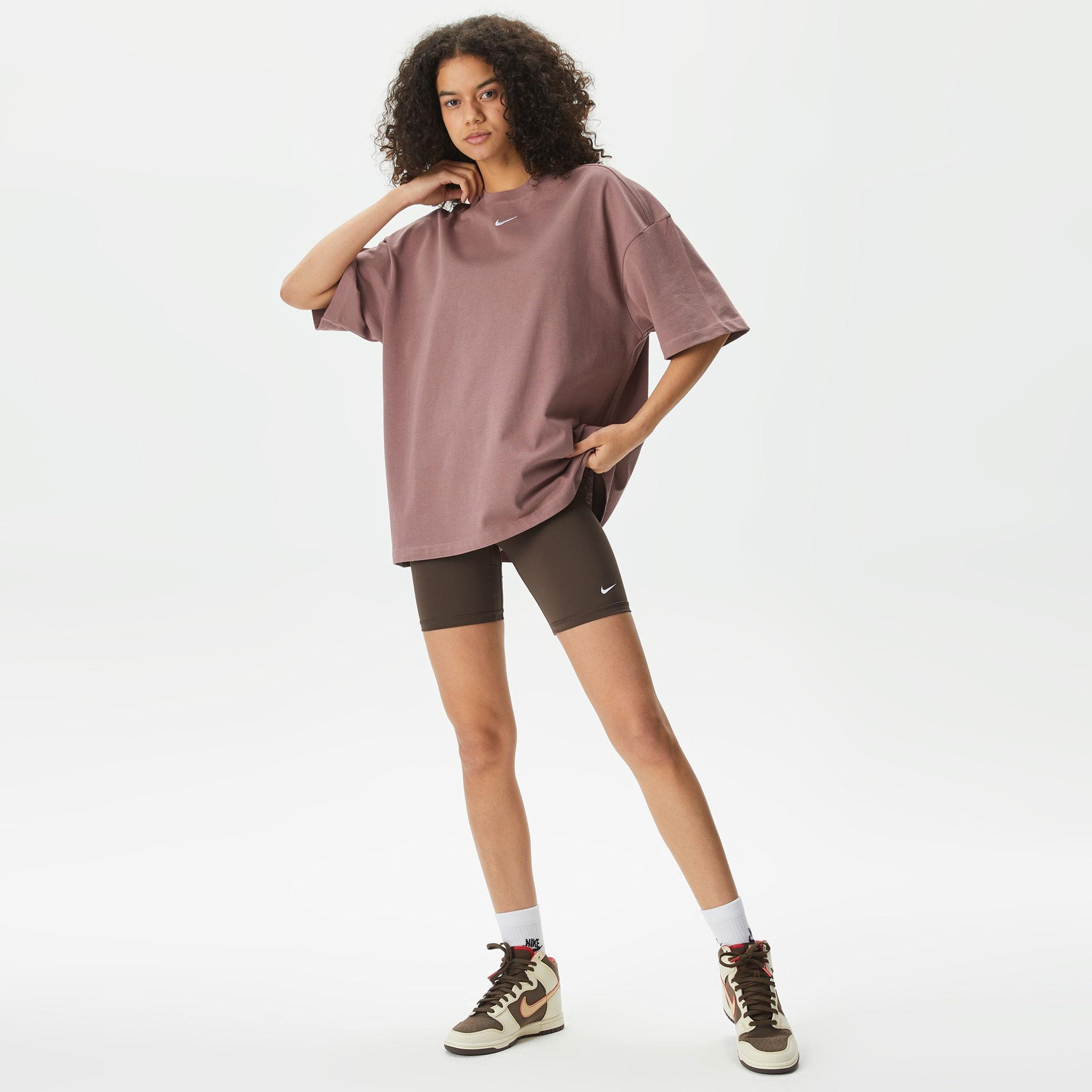 Nike Pro 365 18 cm High Rise Kadın Kahverengi Şort