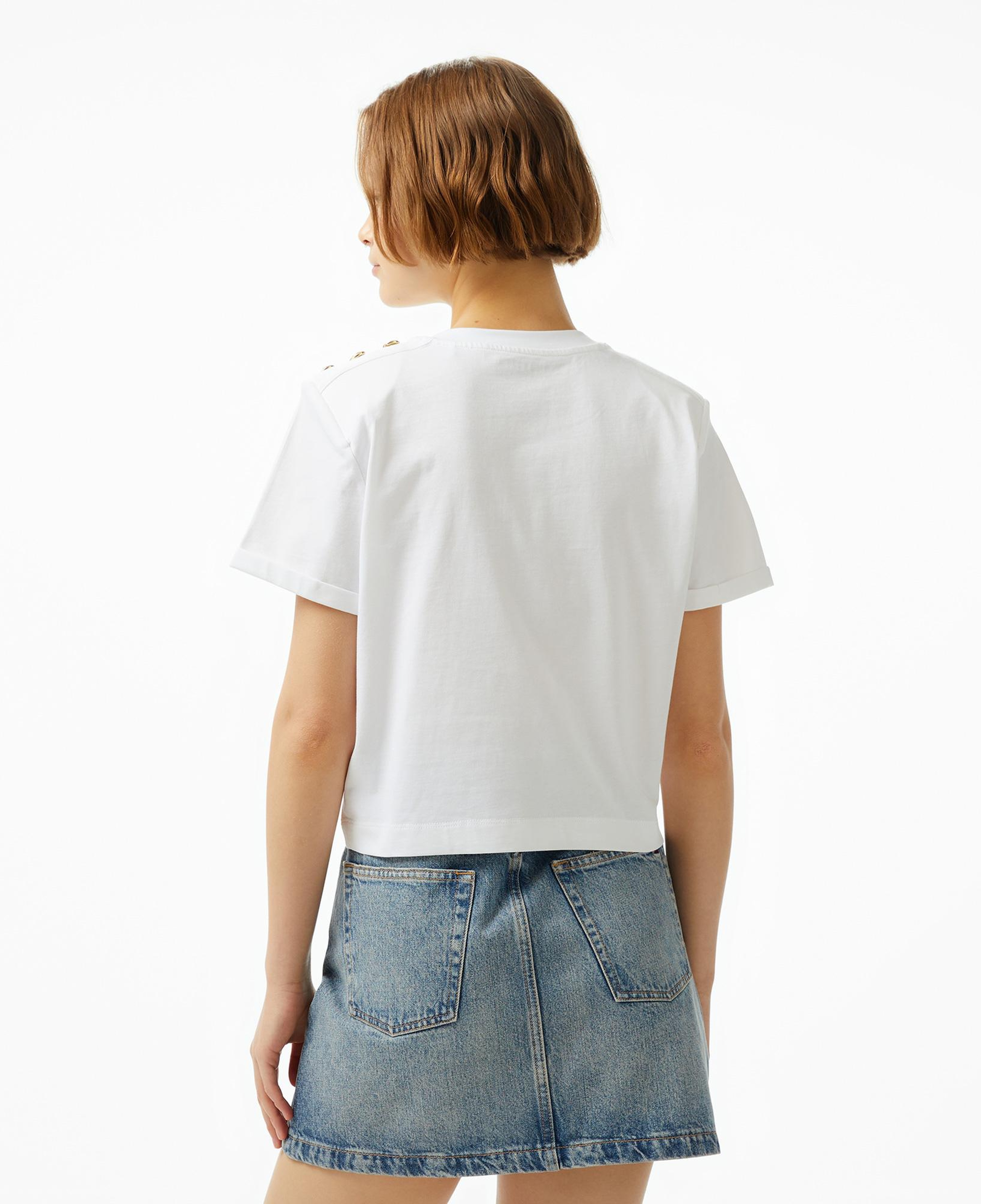Guess Cropped Washed Mid Organic Heavy 205 Kadın Beyaz T-Shirt