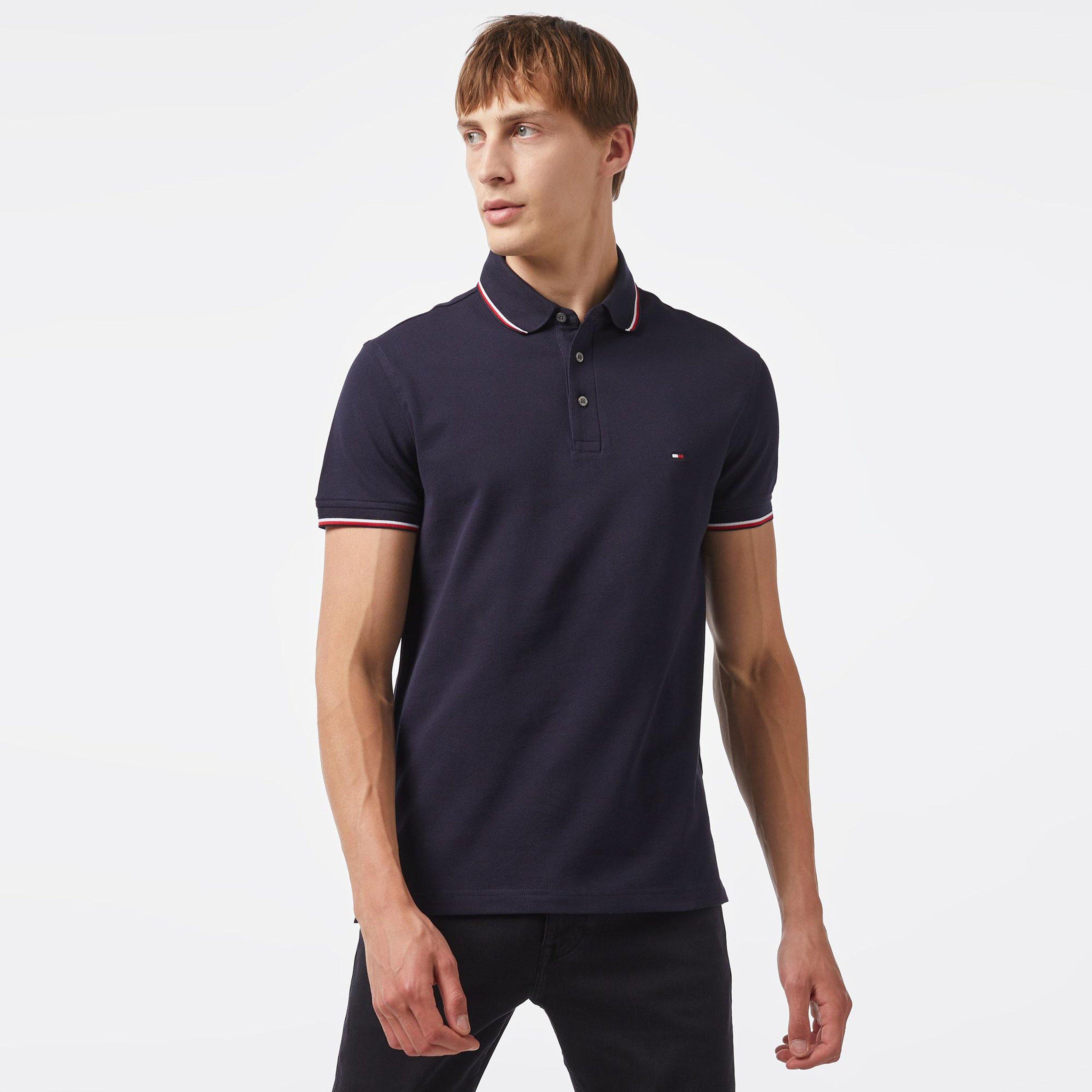 Tommy Hilfiger Erkek Mavi Polo