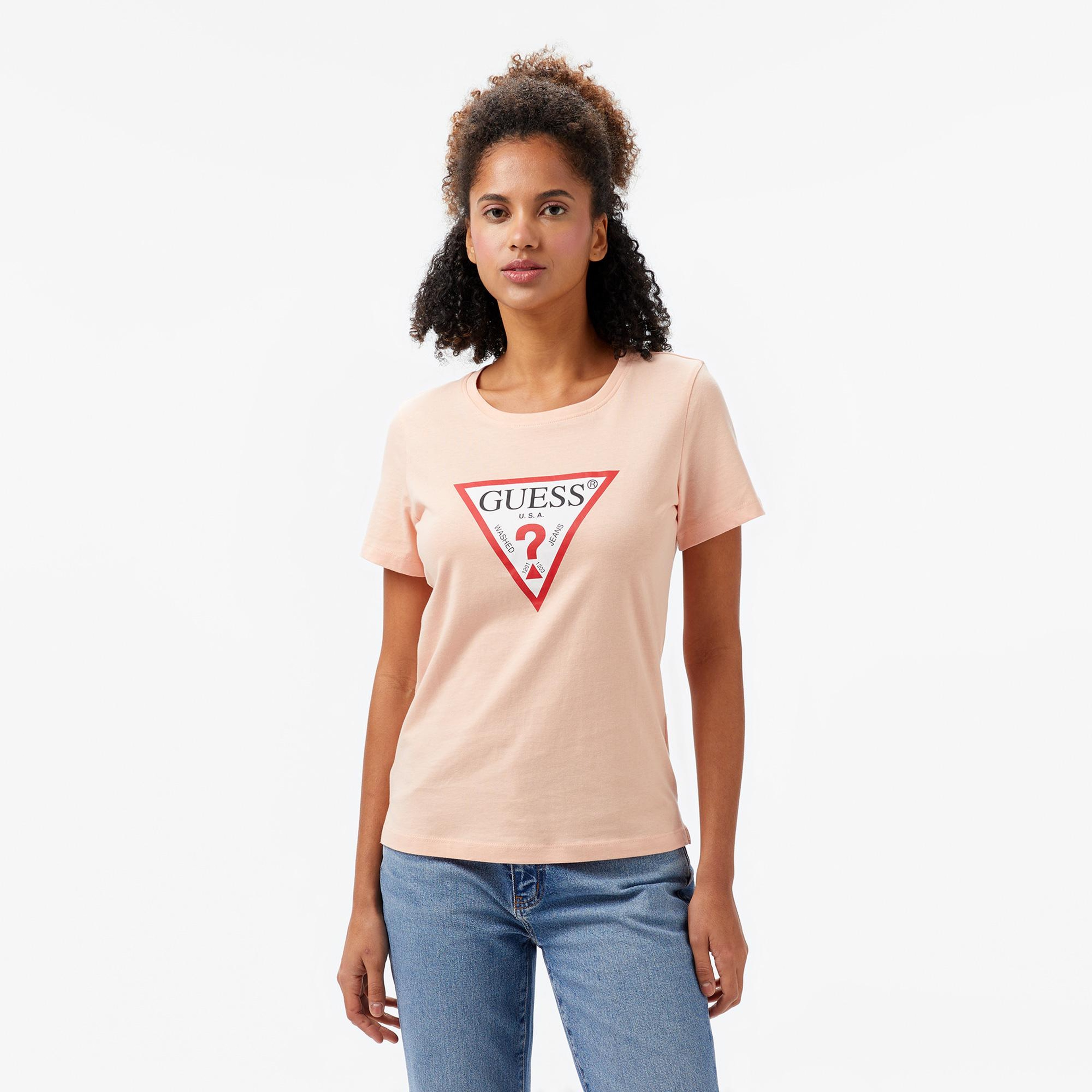Guess Original Mid Organiceam 180 Kadın Pembe T-Shirt