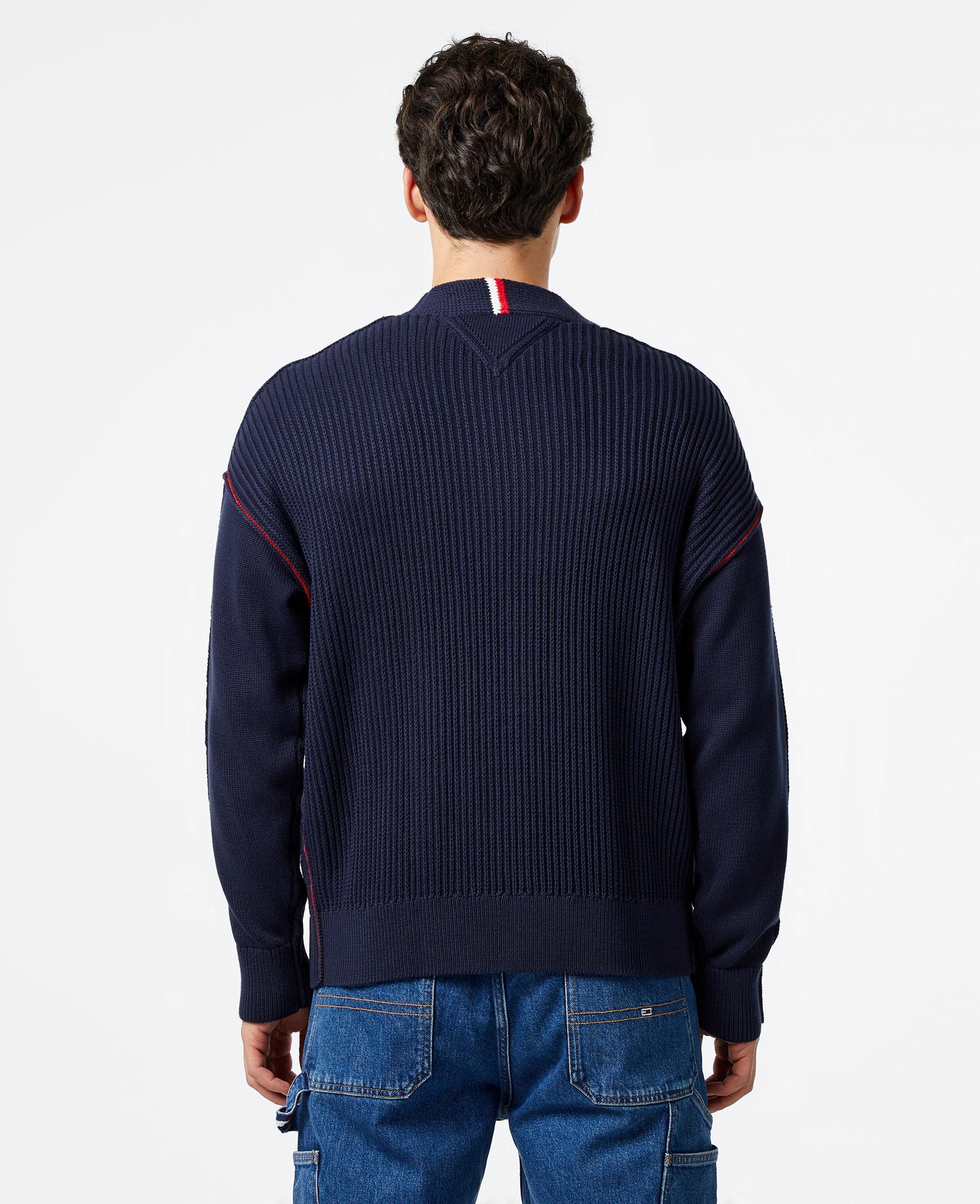 Tommy Hilfiger Contrast Cable Erkek Mavi Hırka