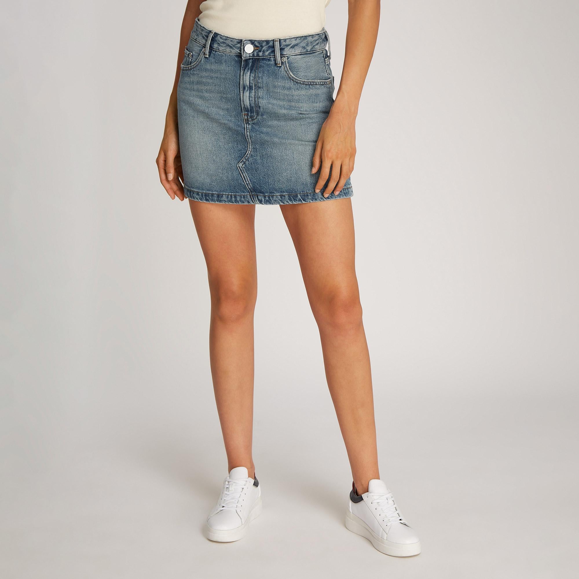Tommy Hilfiger Denim Mini Sam Kadın Mavi Etek