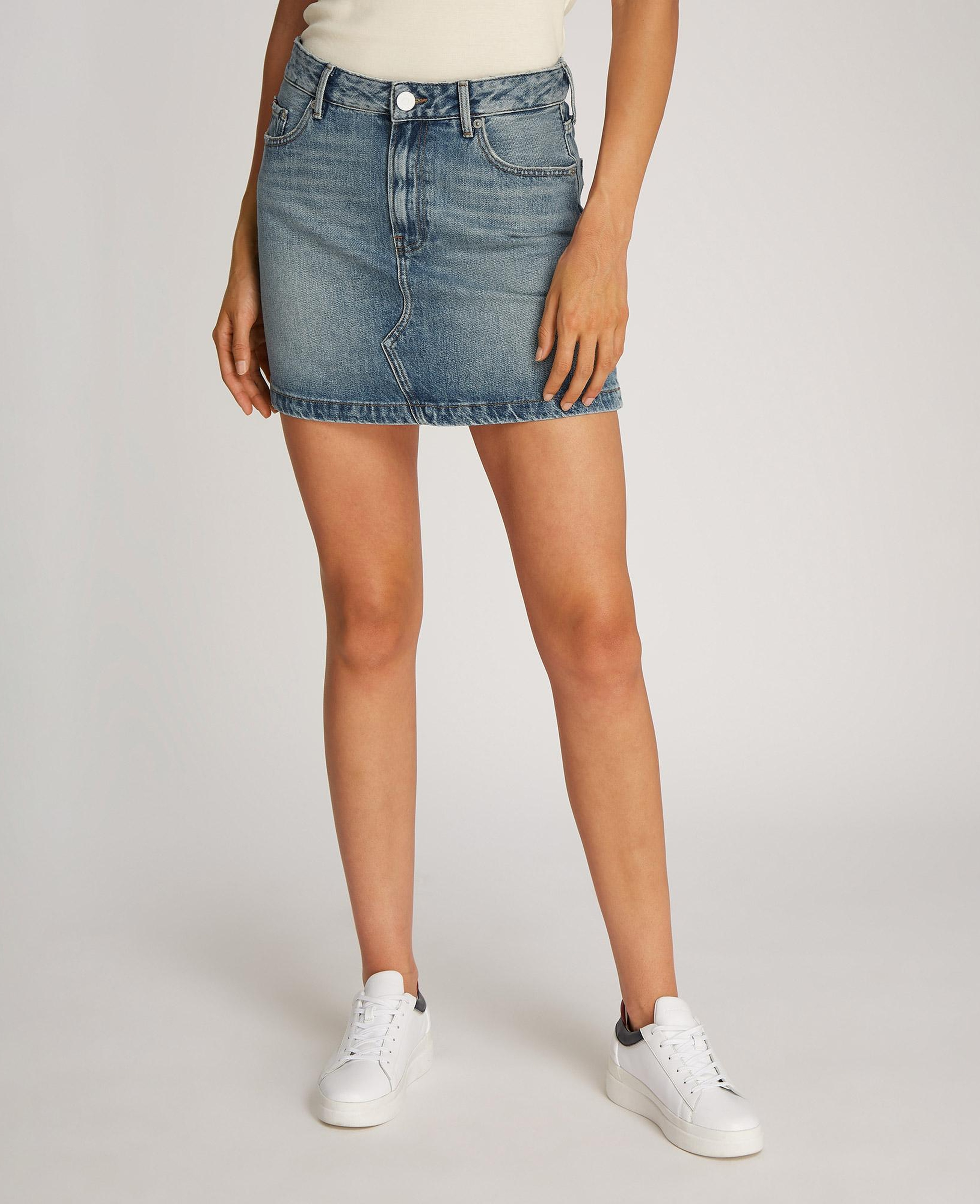 Tommy Hilfiger Denim Mini Sam Kadın Mavi Etek
