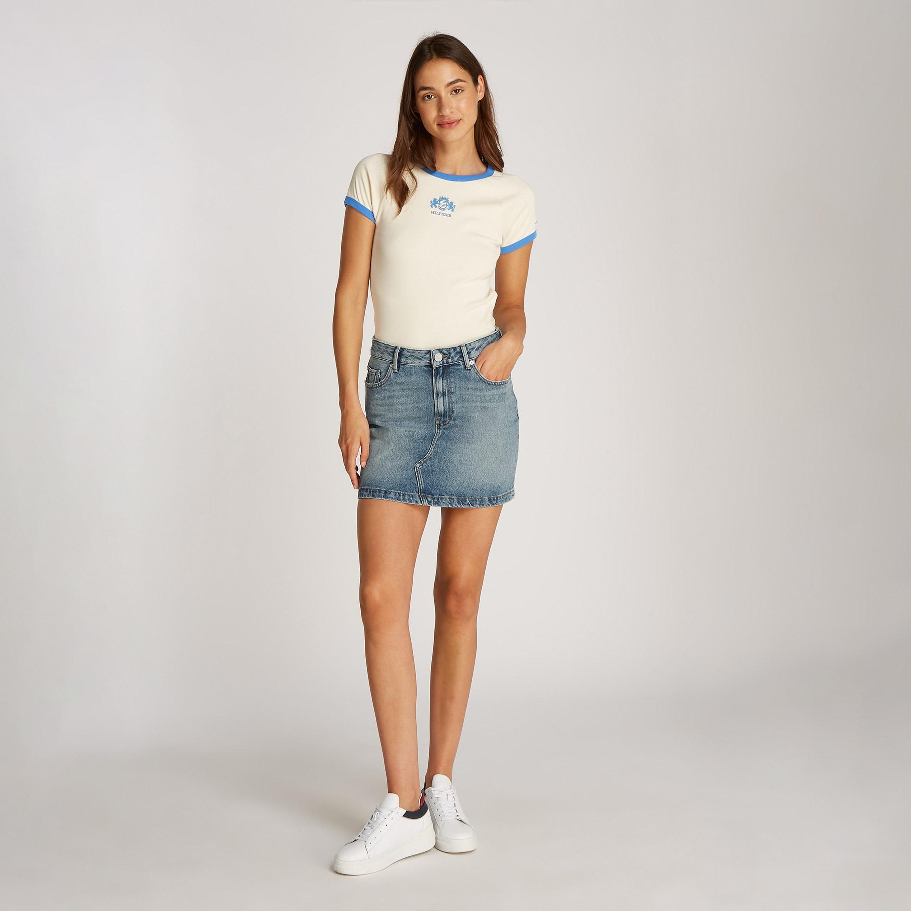 Tommy Hilfiger Denim Mini Sam Kadın Mavi Etek