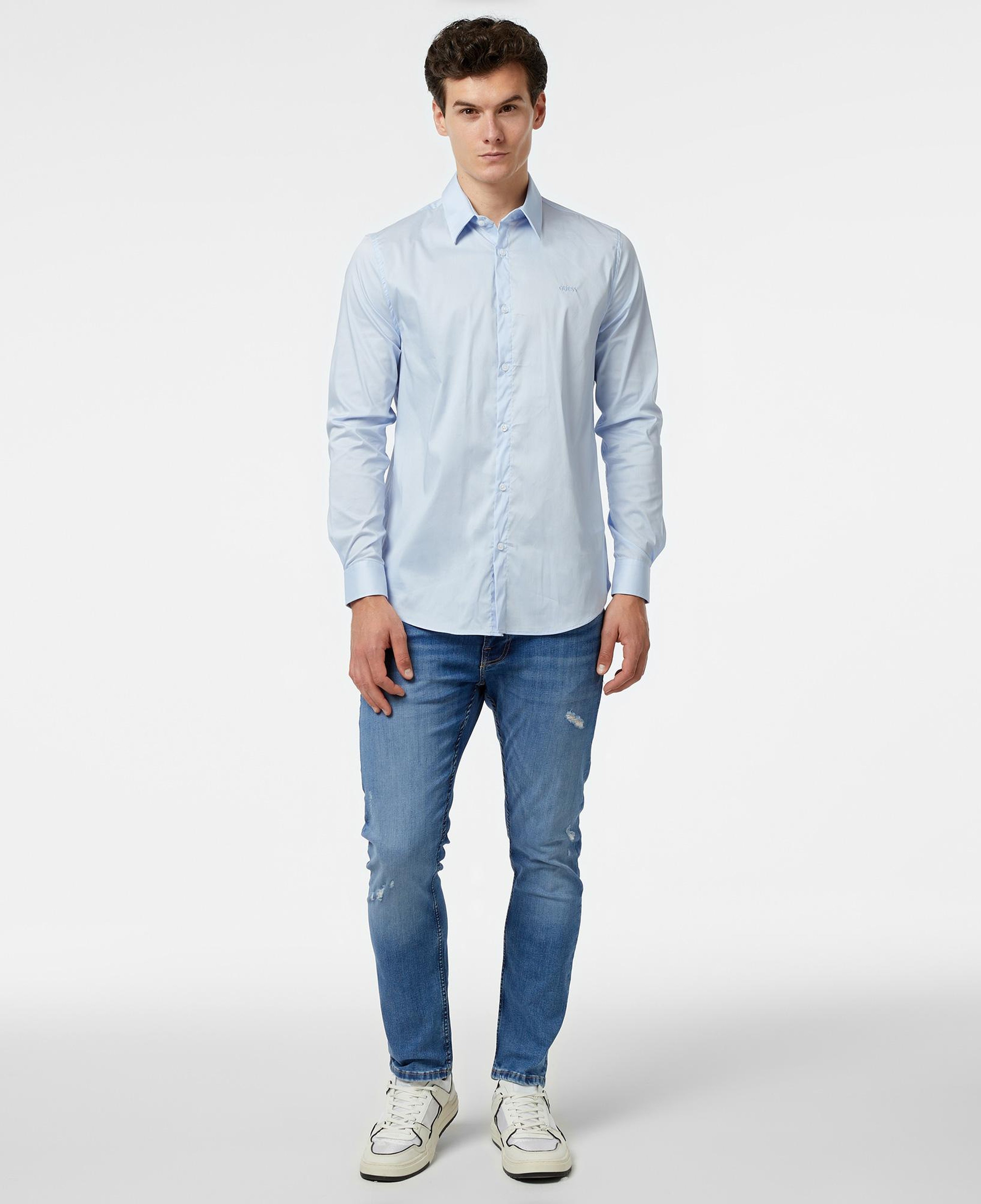 Guess Slim Fit Erkek Mavi Gömlek