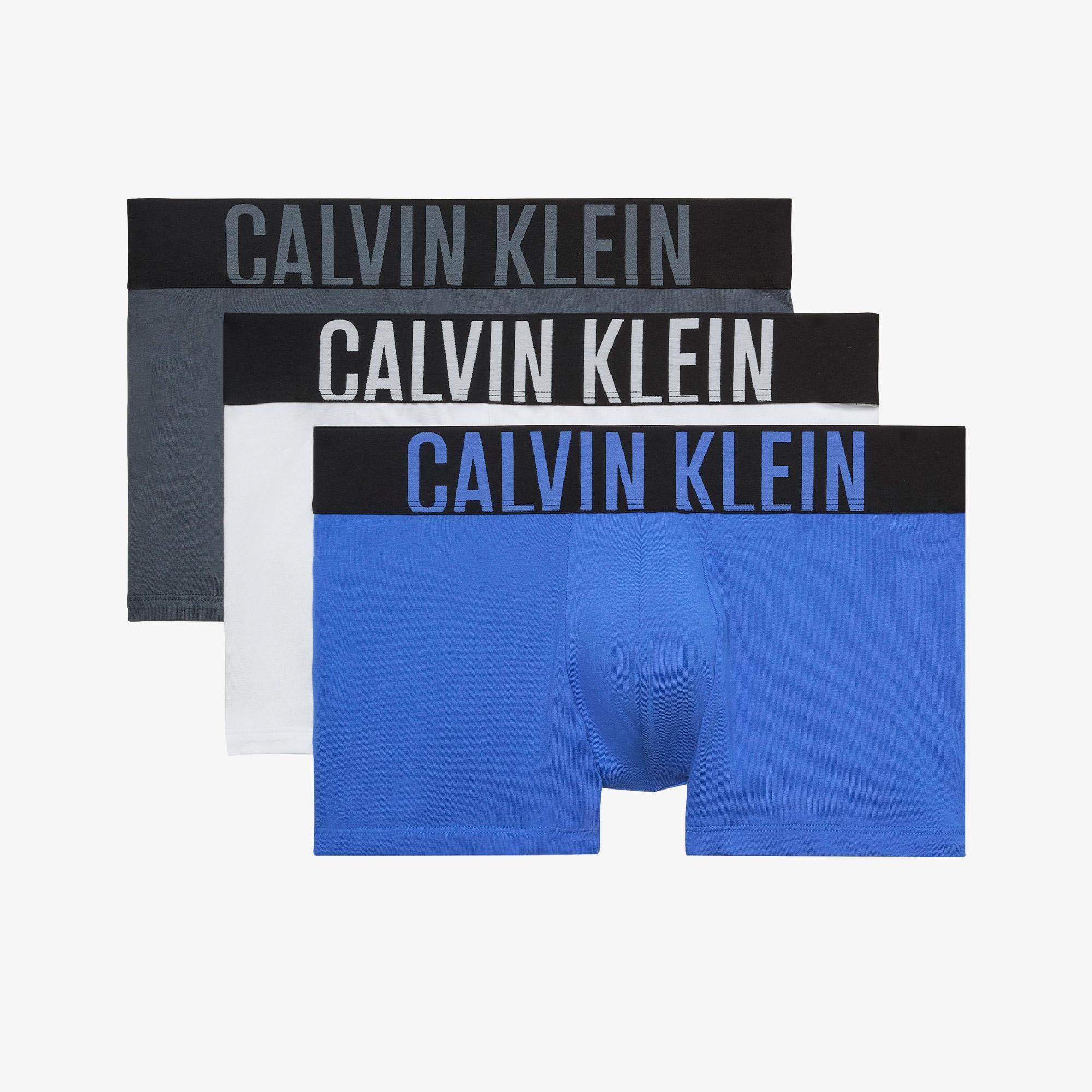 Calvin Klein Erkek Siyah/Beyaz/Mavi 3'lü Boxer