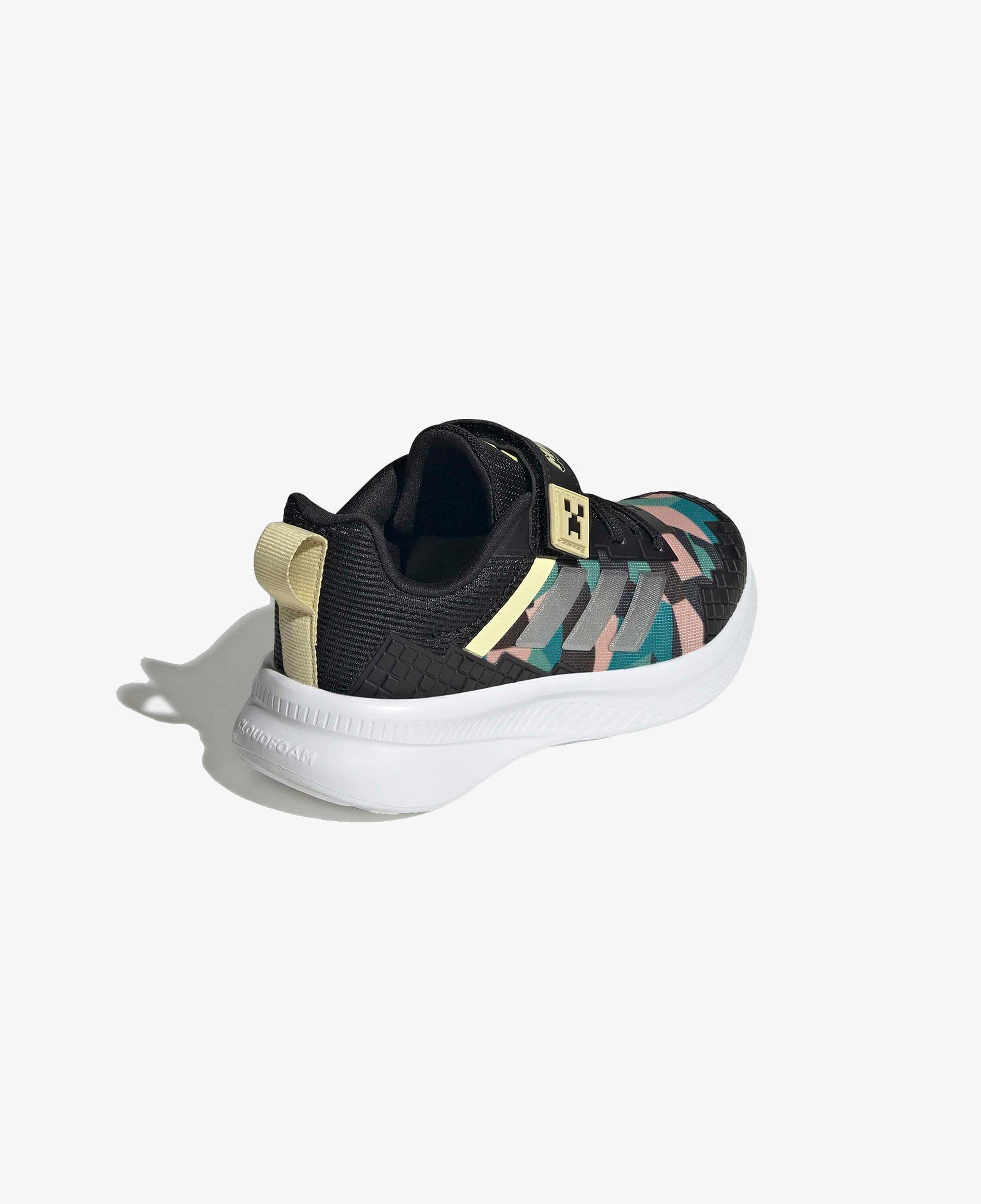 adidas Minecraft Fortarun Elastic Lace Çocuk Siyah Koşu Ayakkabısı