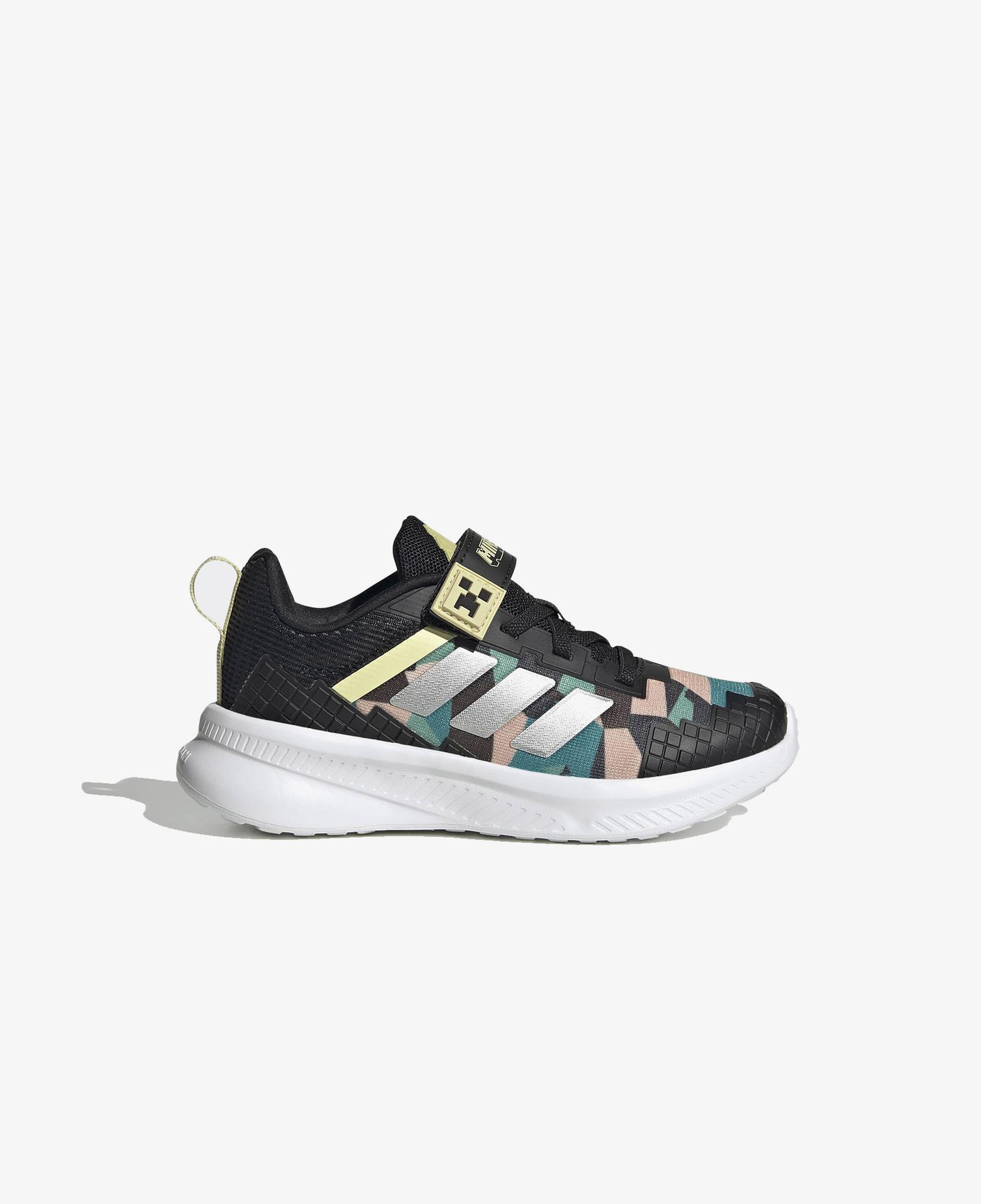 adidas Minecraft Fortarun Elastic Lace Çocuk Siyah Koşu Ayakkabısı