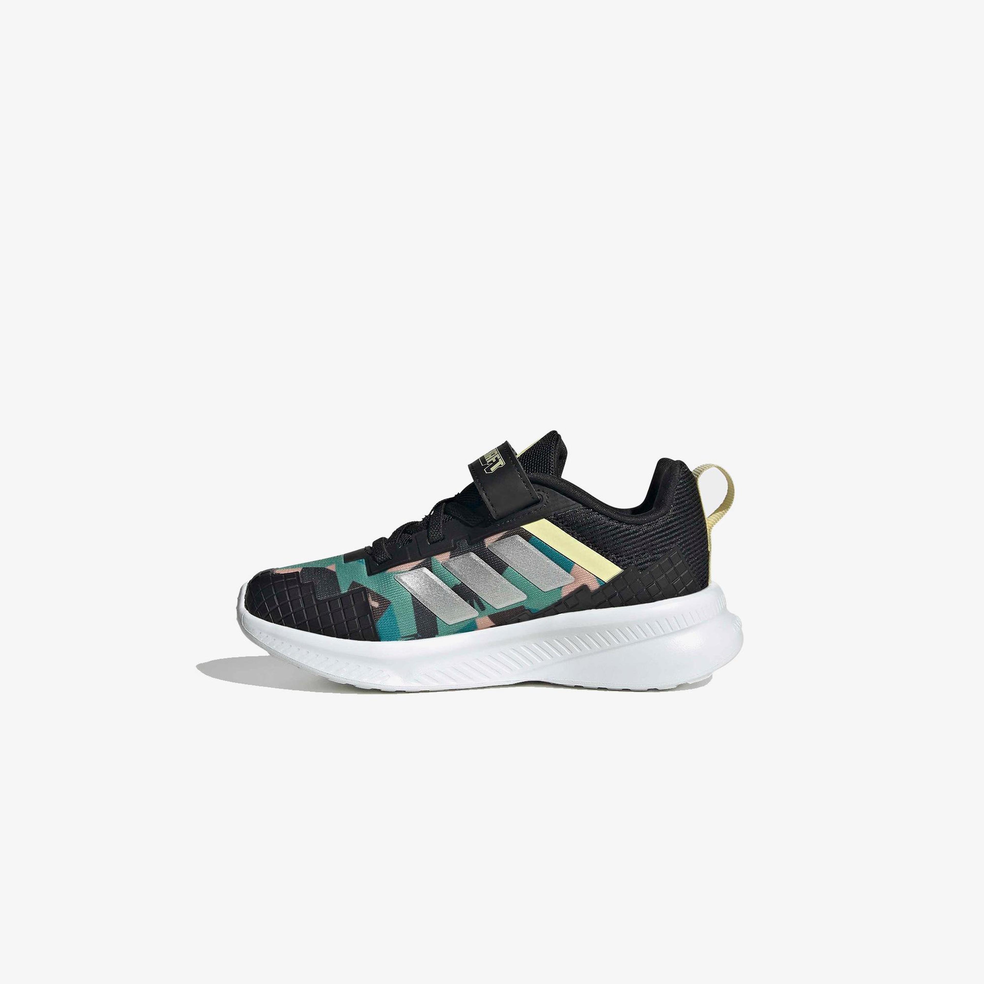 adidas Minecraft Fortarun Elastic Lace Çocuk Siyah Koşu Ayakkabısı