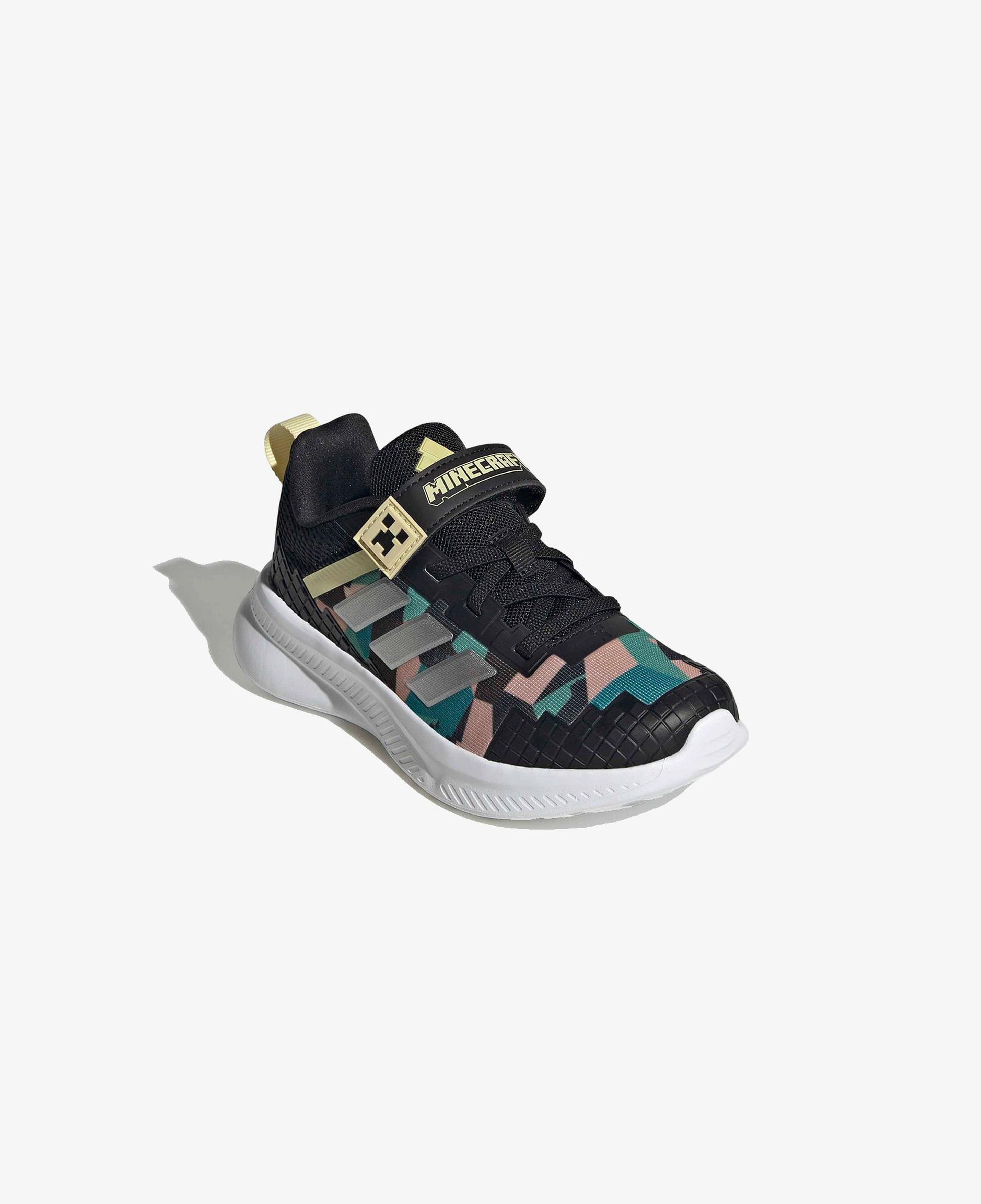 adidas Minecraft Fortarun Elastic Lace Çocuk Siyah Koşu Ayakkabısı