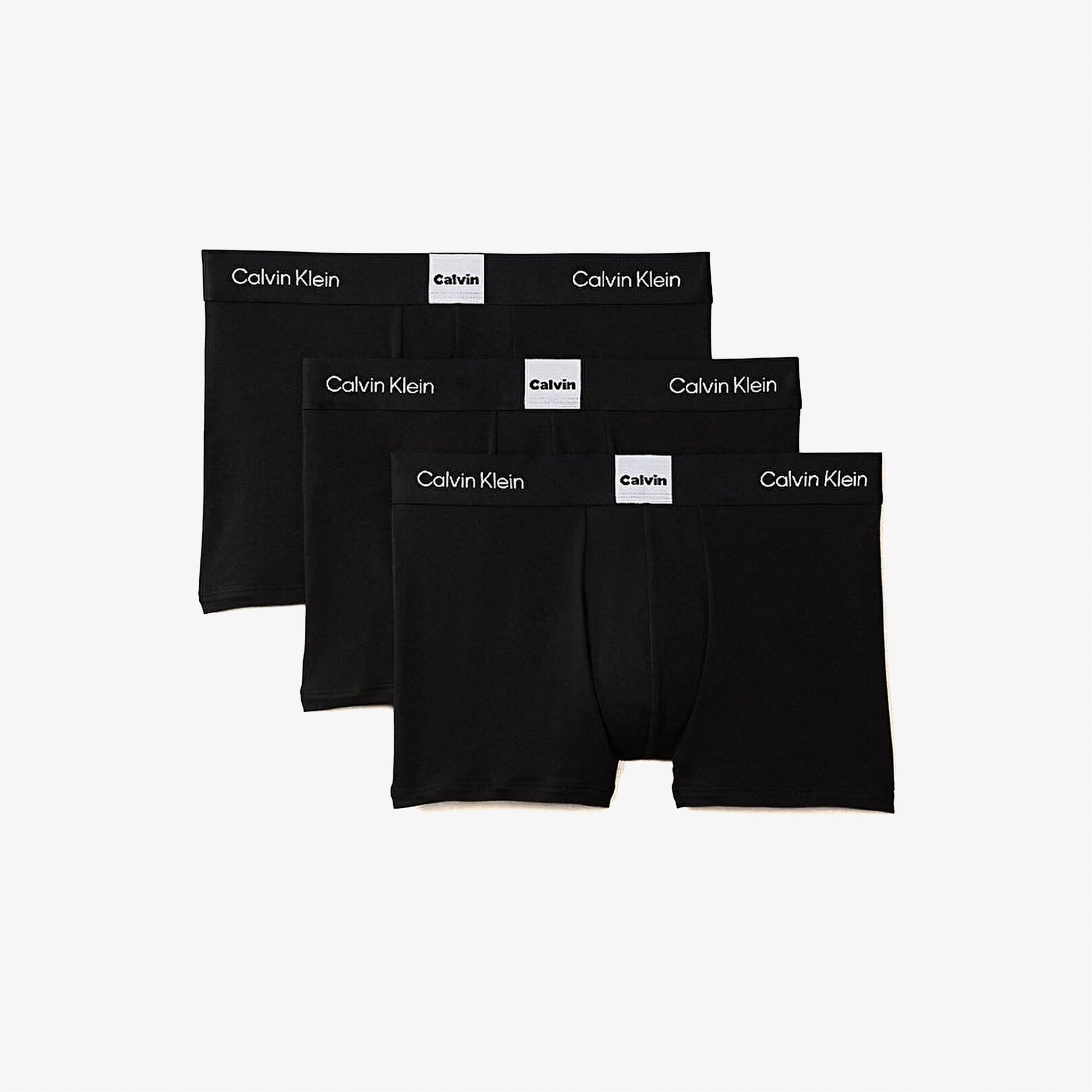 Calvin Klein Pamuklu Logo 3'lü Erkek Siyah Boxer