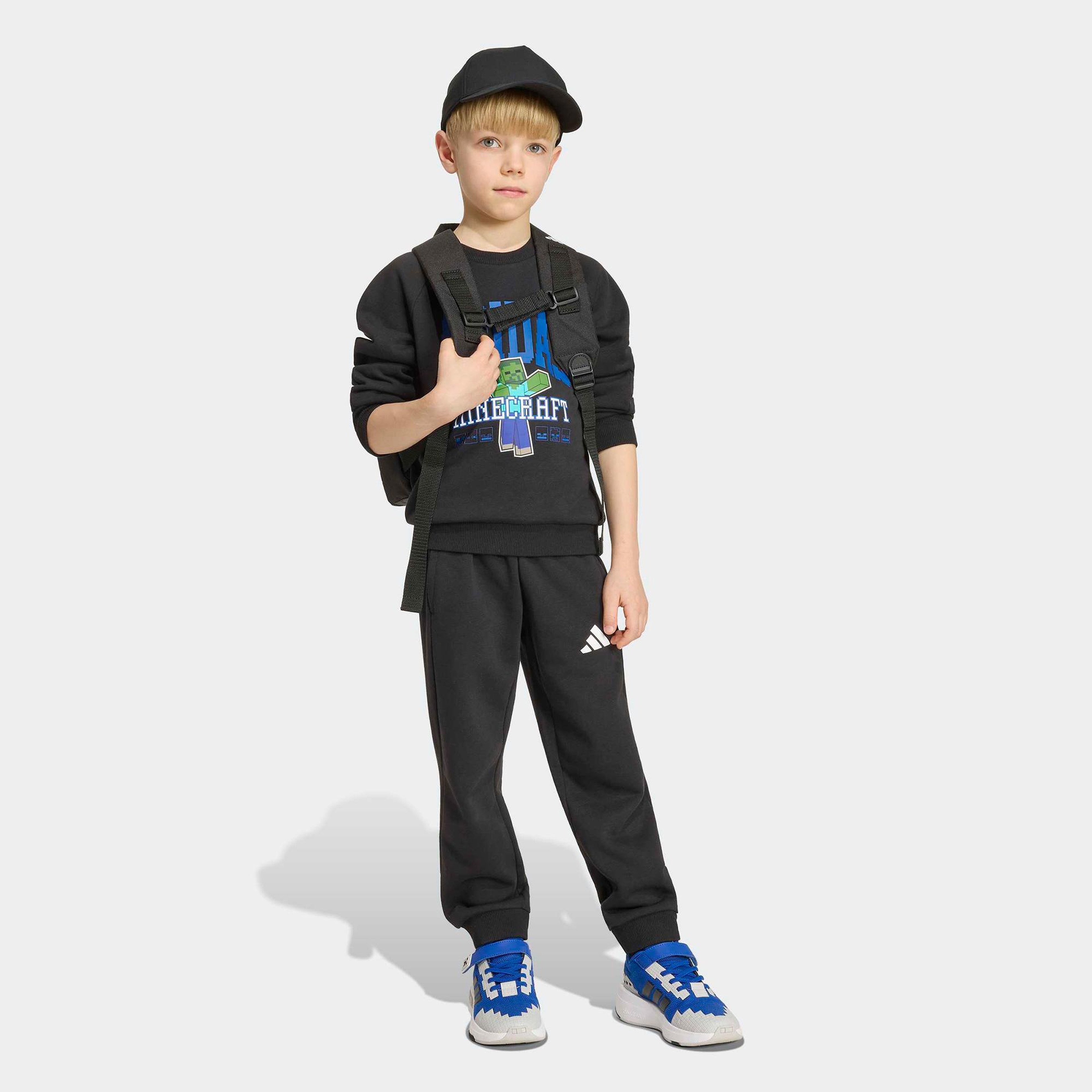 adidas Little Kids Minecraft Jog Set Çocuk Siyah Eşofman Takımı