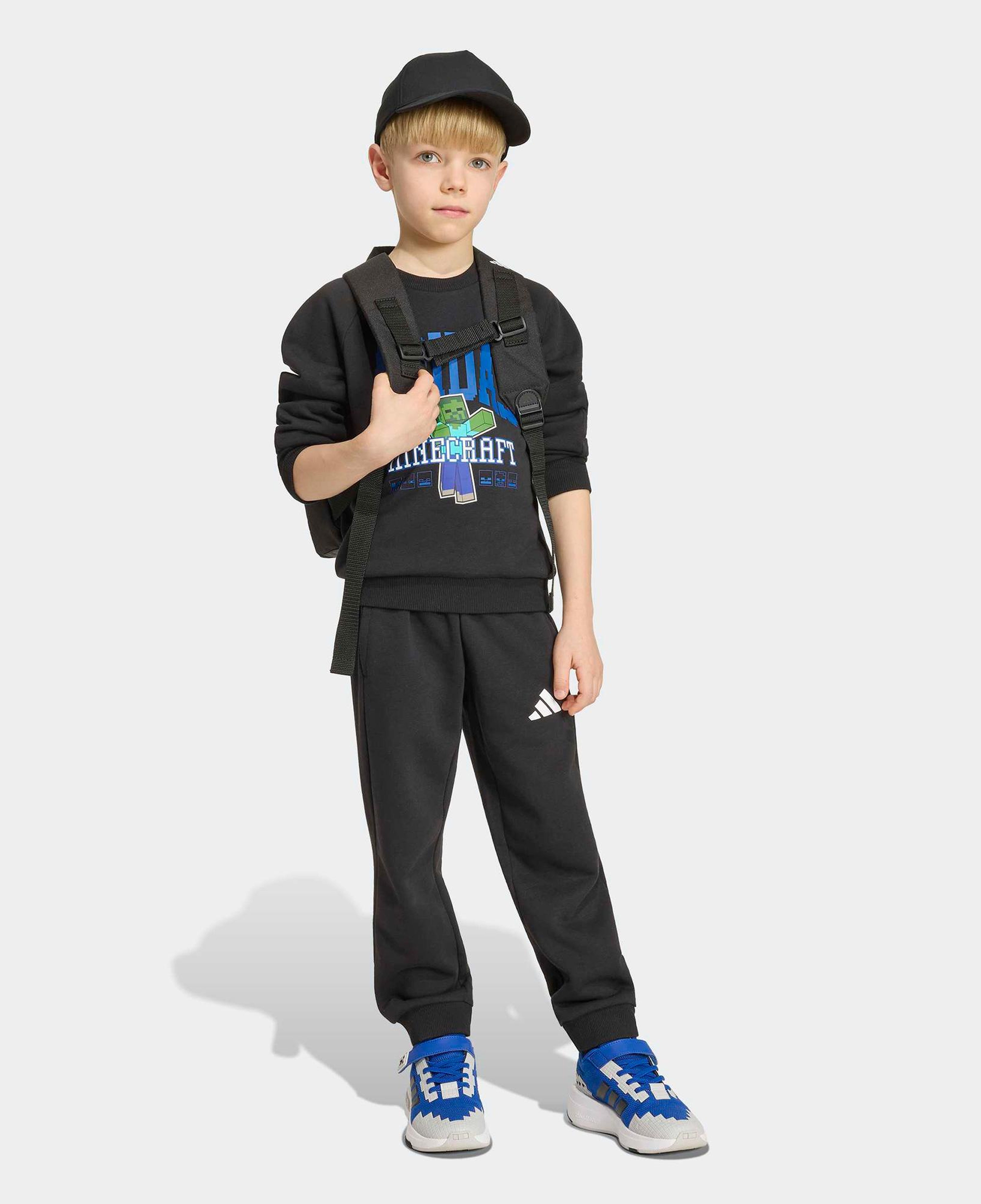 adidas Little Kids Minecraft Jog Set Çocuk Siyah Eşofman Takımı