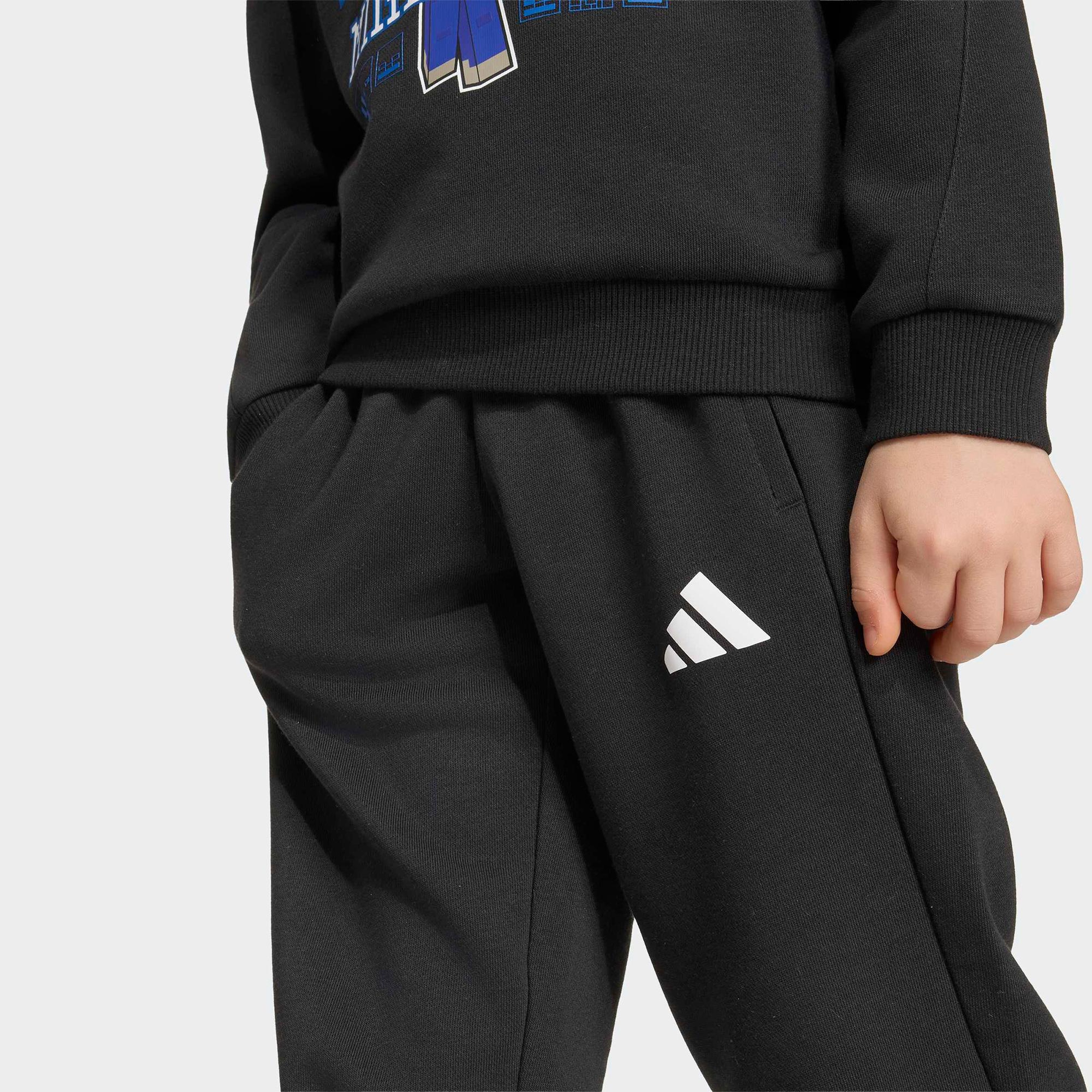 adidas Little Kids Minecraft Jog Set Çocuk Siyah Eşofman Takımı