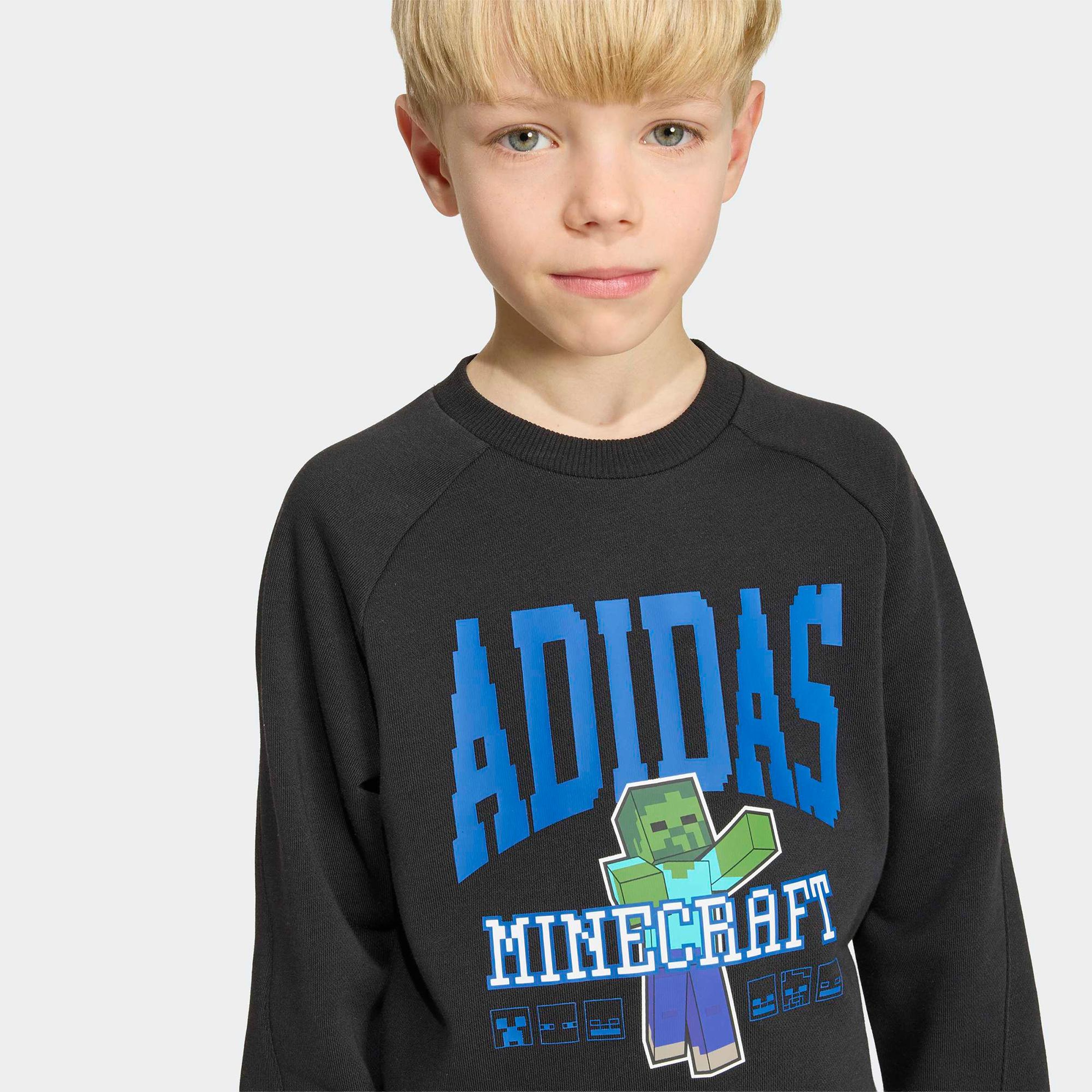 adidas Little Kids Minecraft Jog Set Çocuk Siyah Eşofman Takımı