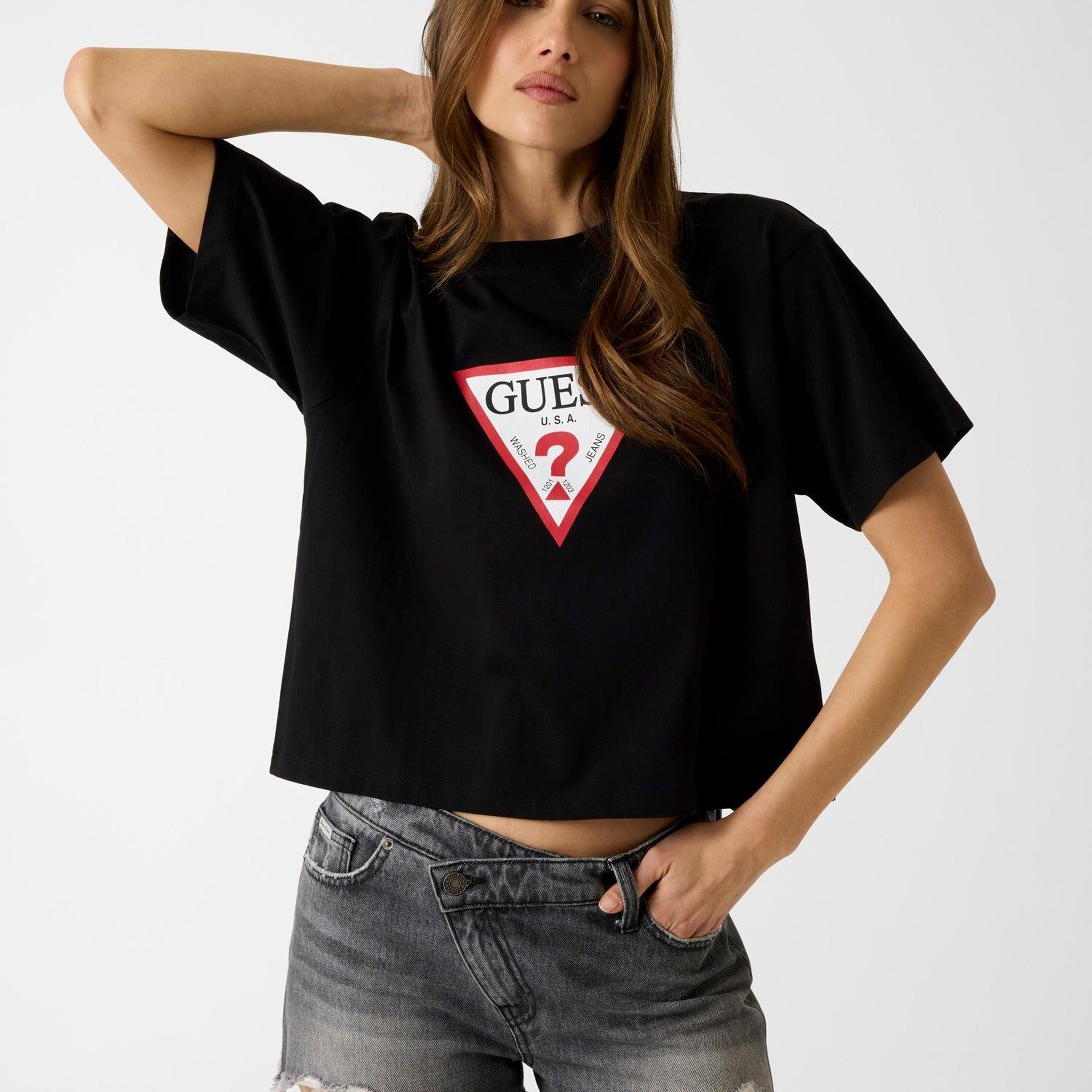 Guess Jeans Ss Cn Boxy Kadın Boxy Fit T-Shirt