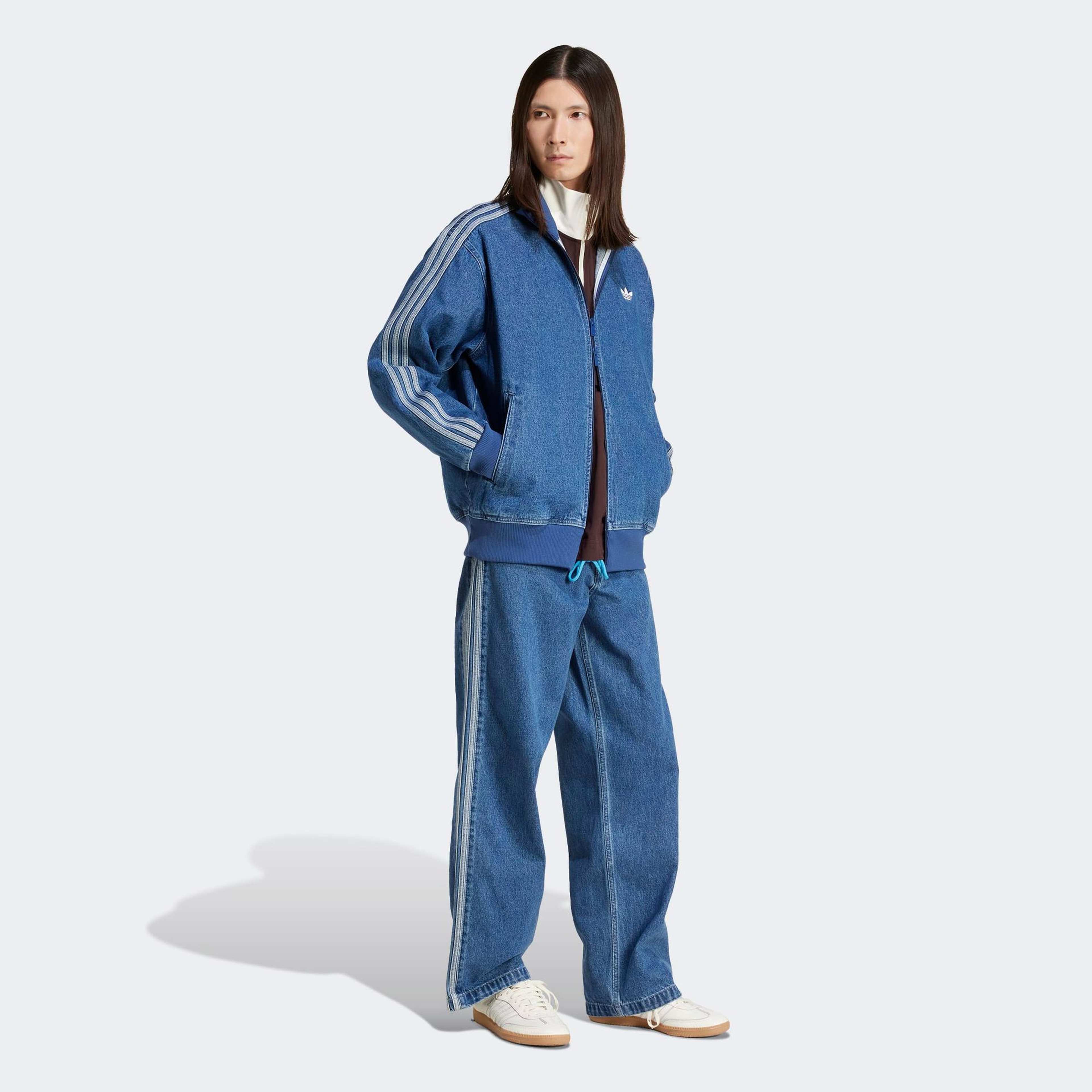 adidas Adicolor Firebird Erkek Denim Mavi Pantolon