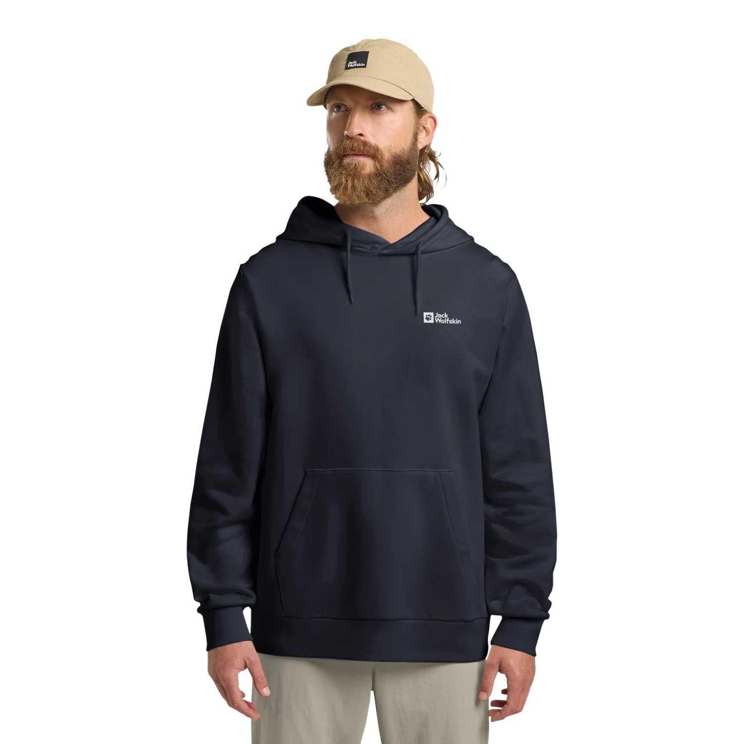 Jack Wolfskin Essential Hoodie Erkek Mavi Sweat