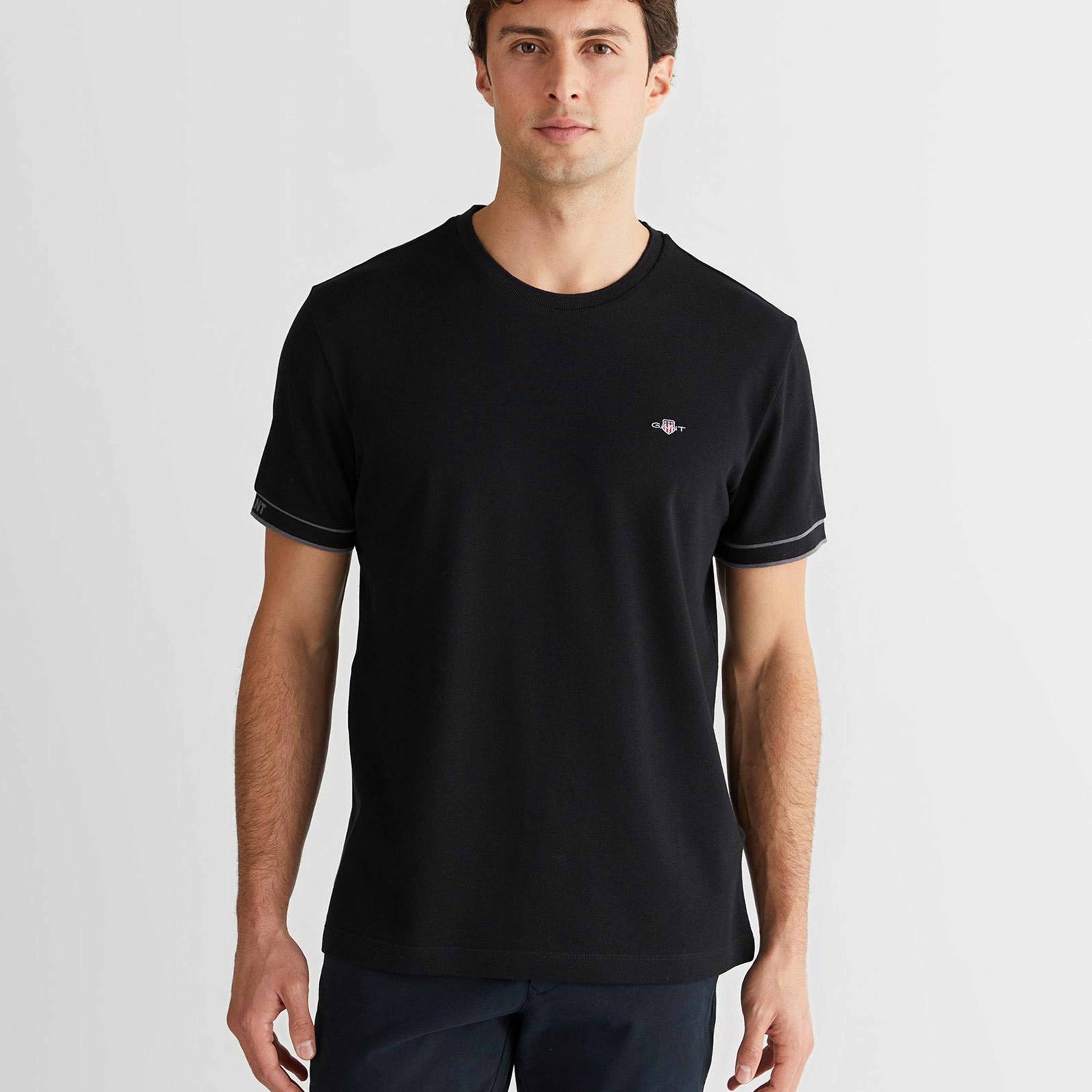 GANT Erkek Siyah Regular Fit T-Shirt
