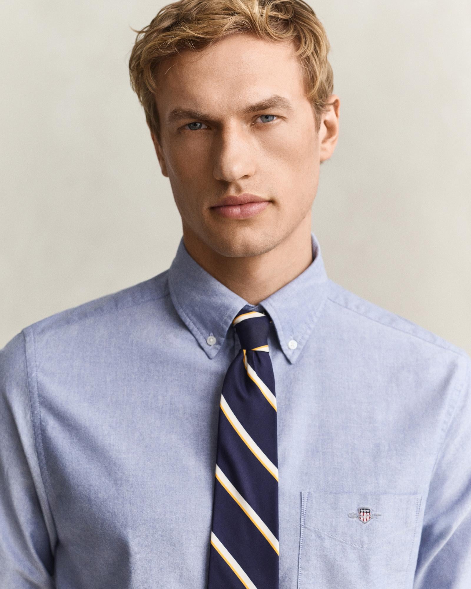 GANT Erkek Mavi Regular Fit Logolu Gömlek