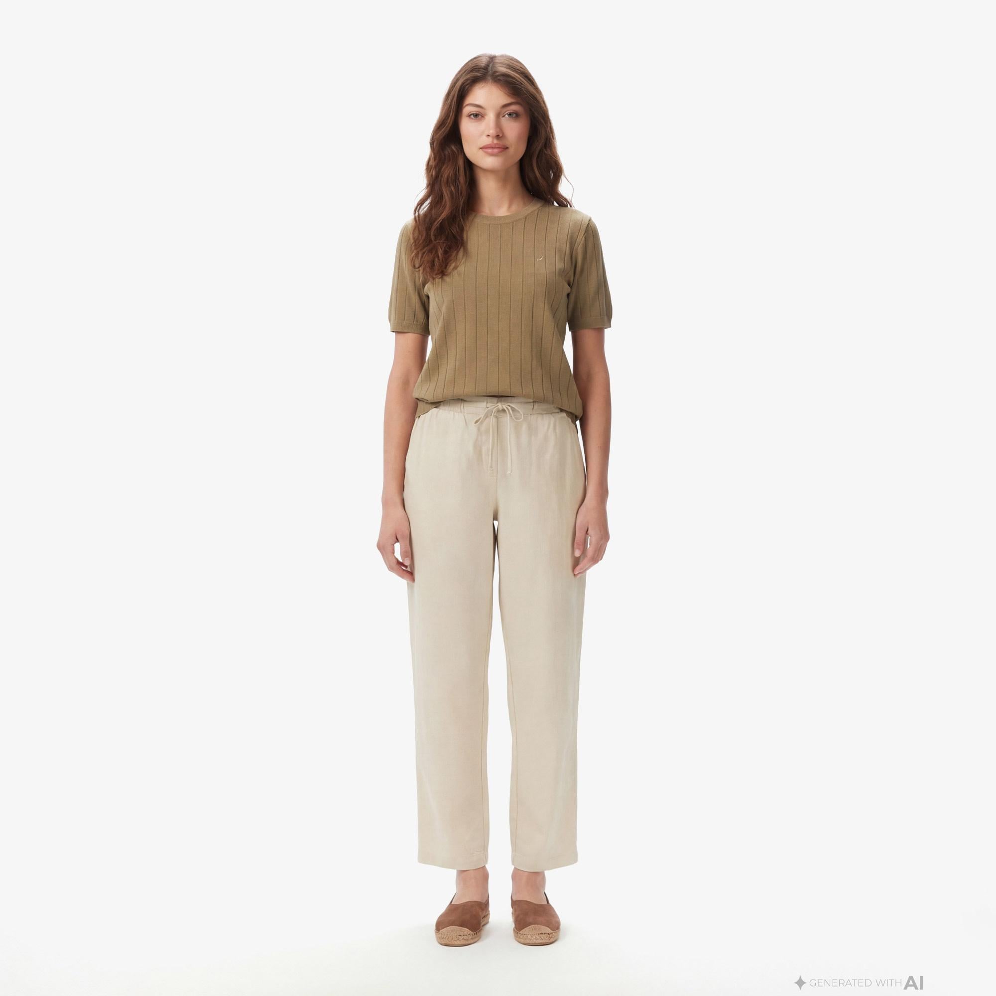 Nautica Kadın Bej Regular Fit Pantolon