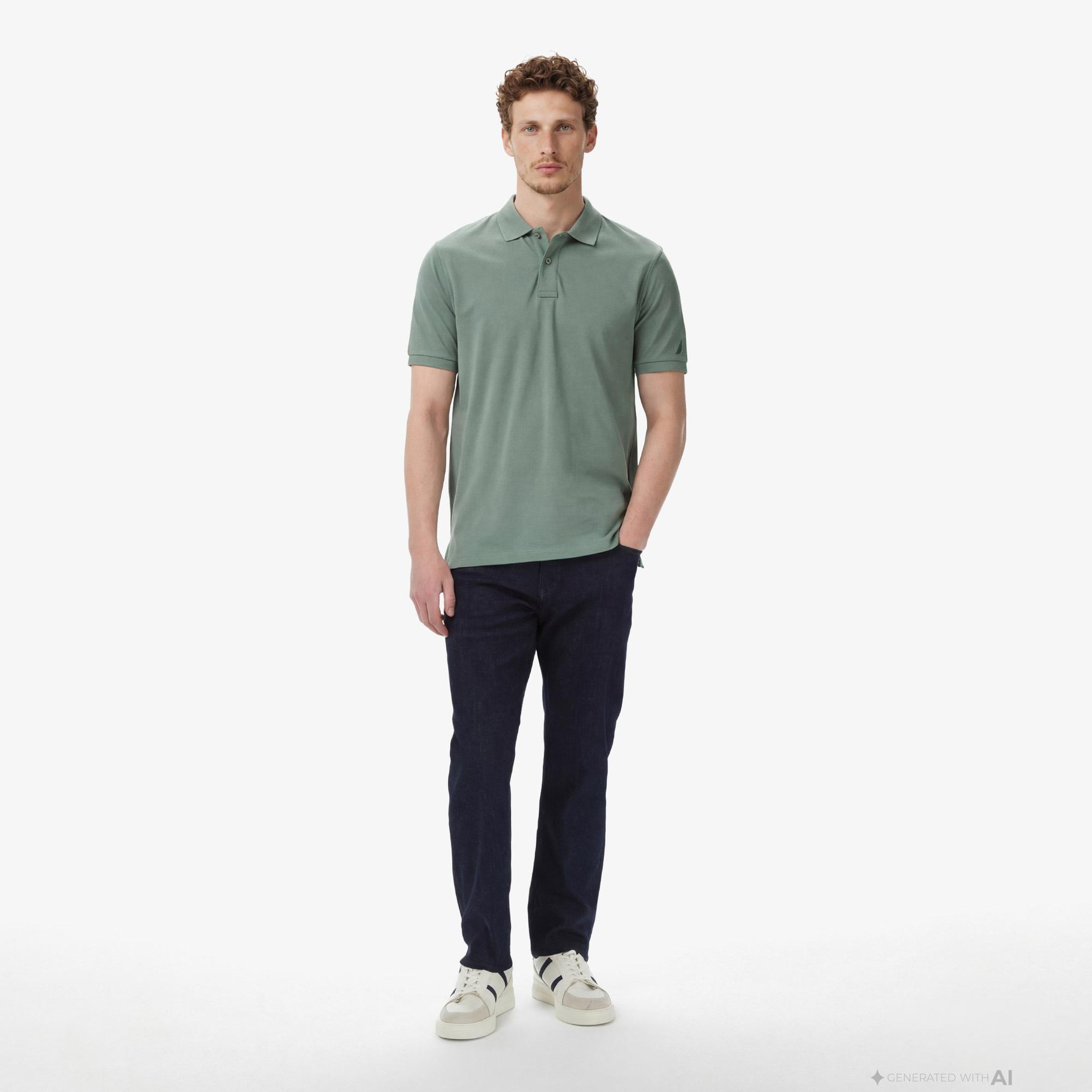 Nautica Erkek Yeşil Regular Fit Polo Yaka T-Shirt