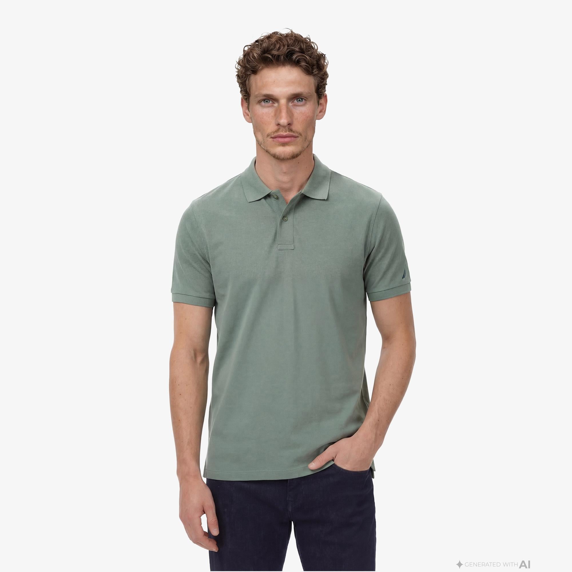 Nautica Erkek Yeşil Regular Fit Polo Yaka T-Shirt