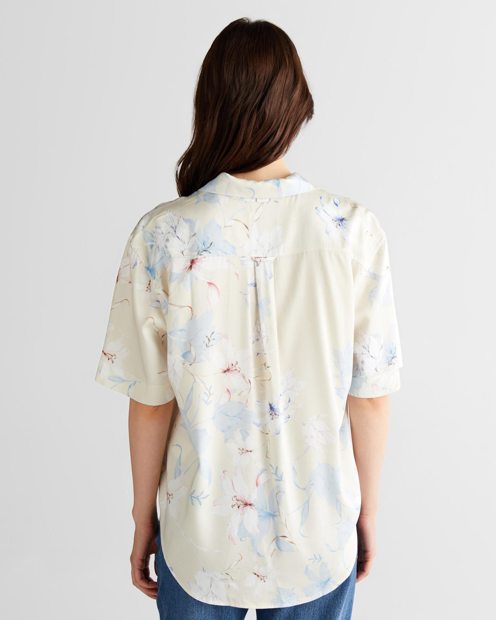 GANT Kadın Pembe Relaxed Fit Klasik Yaka Desenli Gömlek