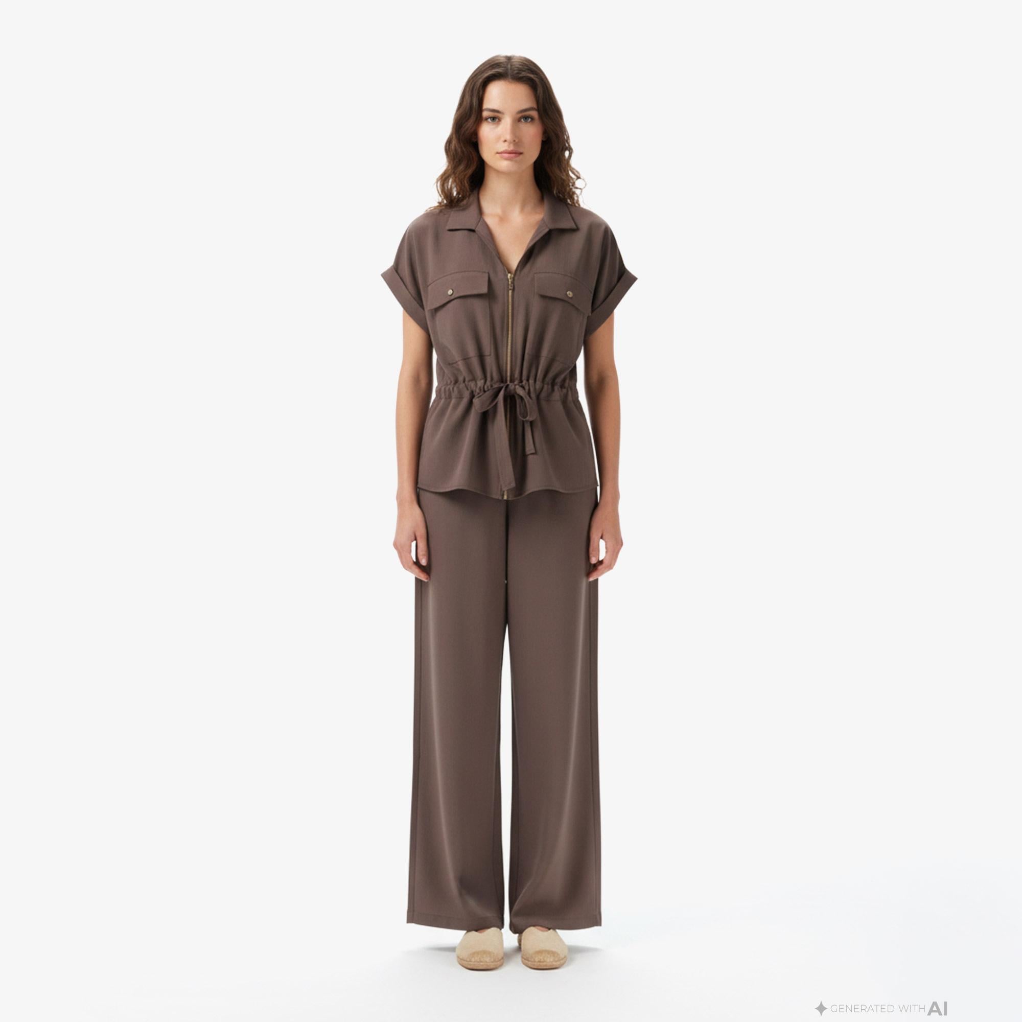 Nautica Kadın Kahverengi Regular Fit Pantolon