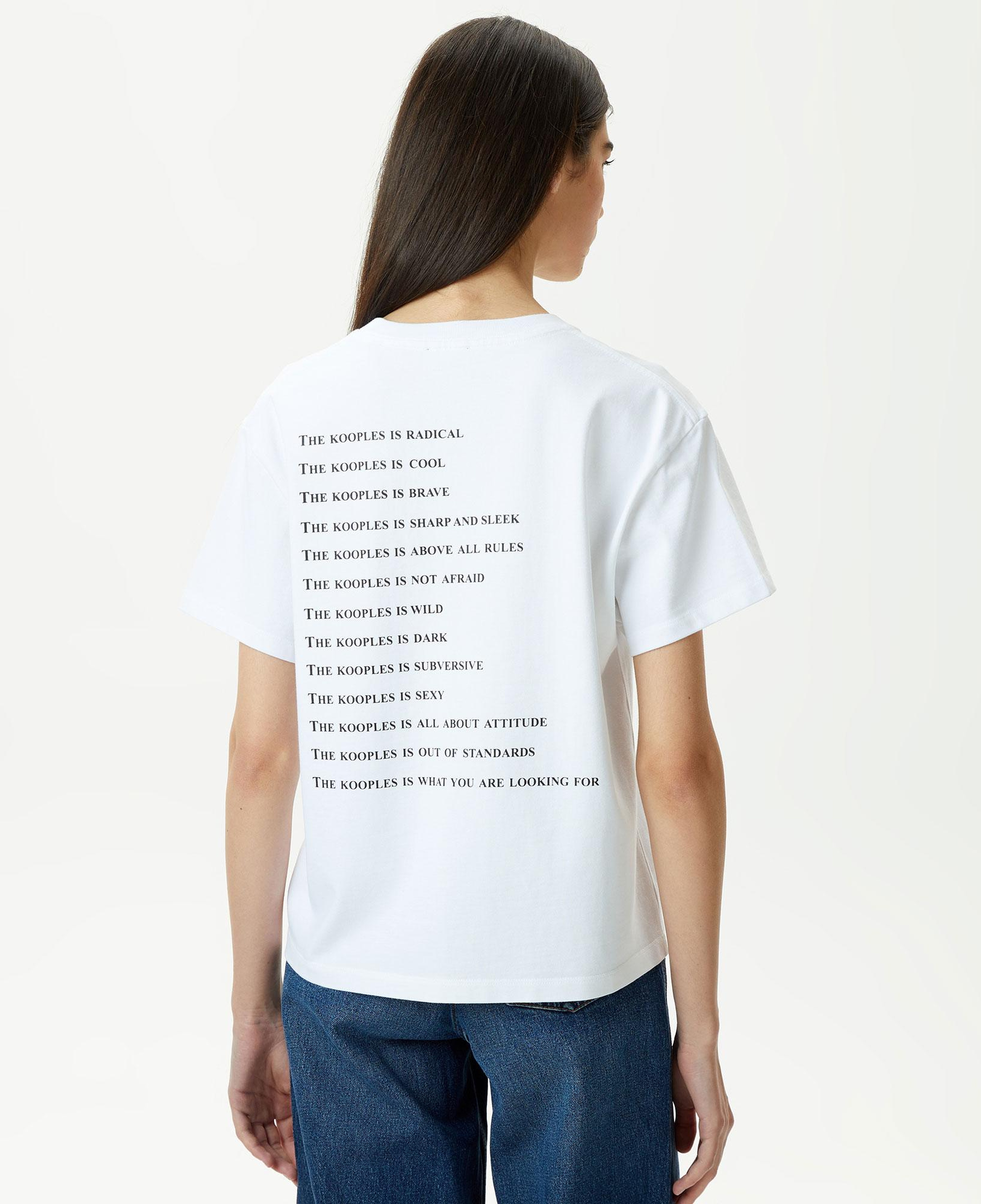 Kadın Baskılı Bisiklet Yaka Beyaz T-Shirt