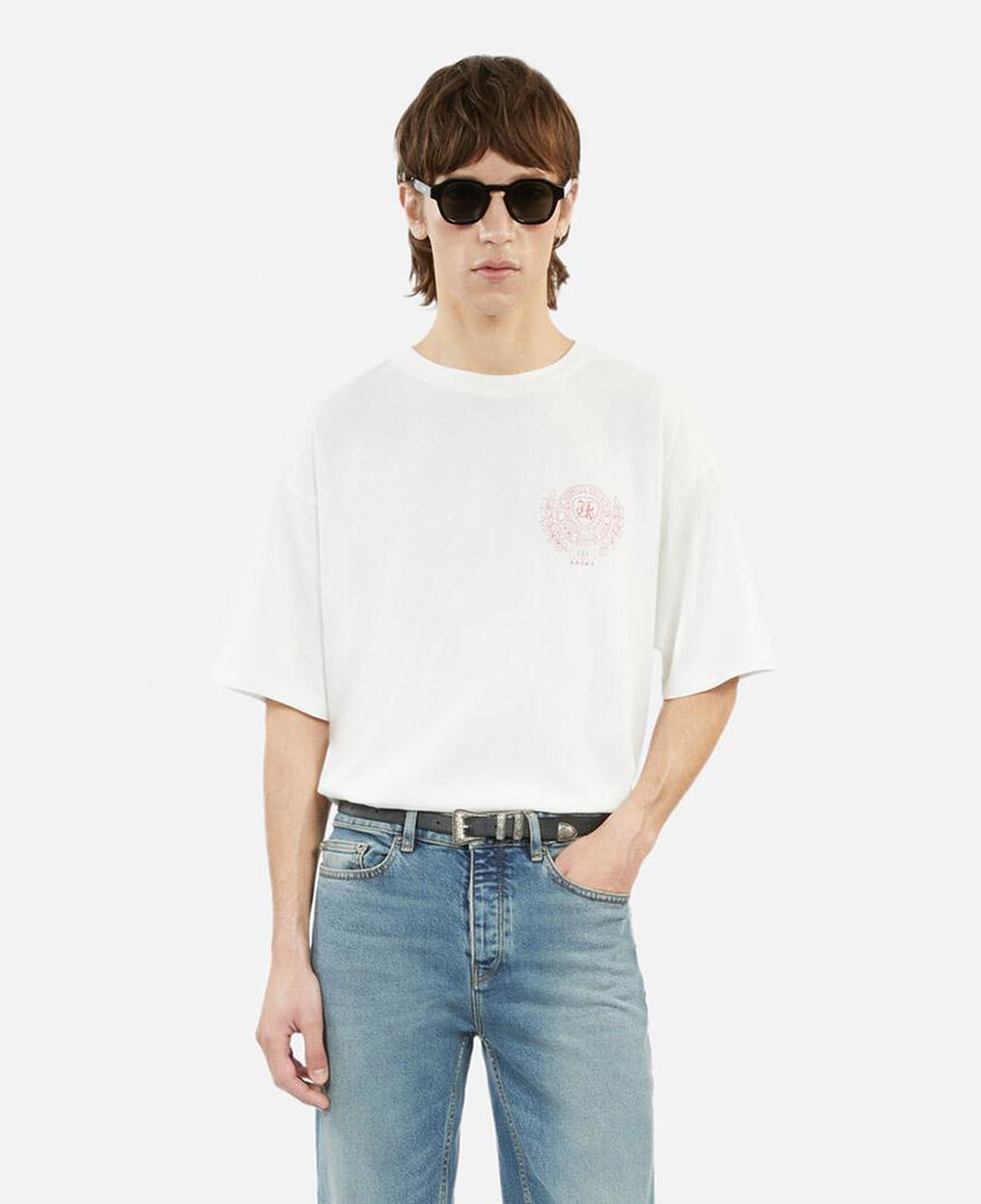 Erkek Beyaz Baskılı T-Shirt