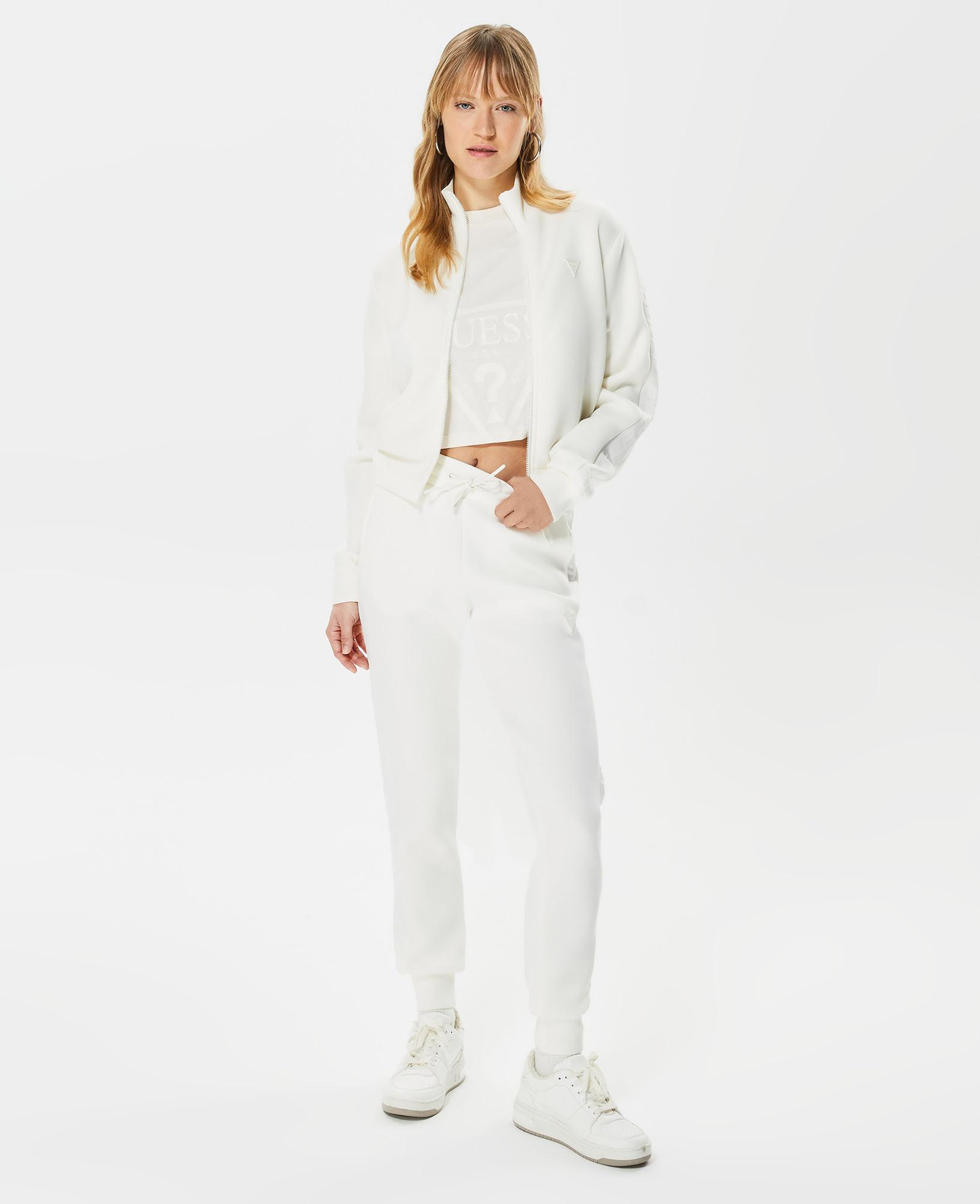 Guess New Allie Kadın Krem Rengi Aktif Scuba Sweatshirt