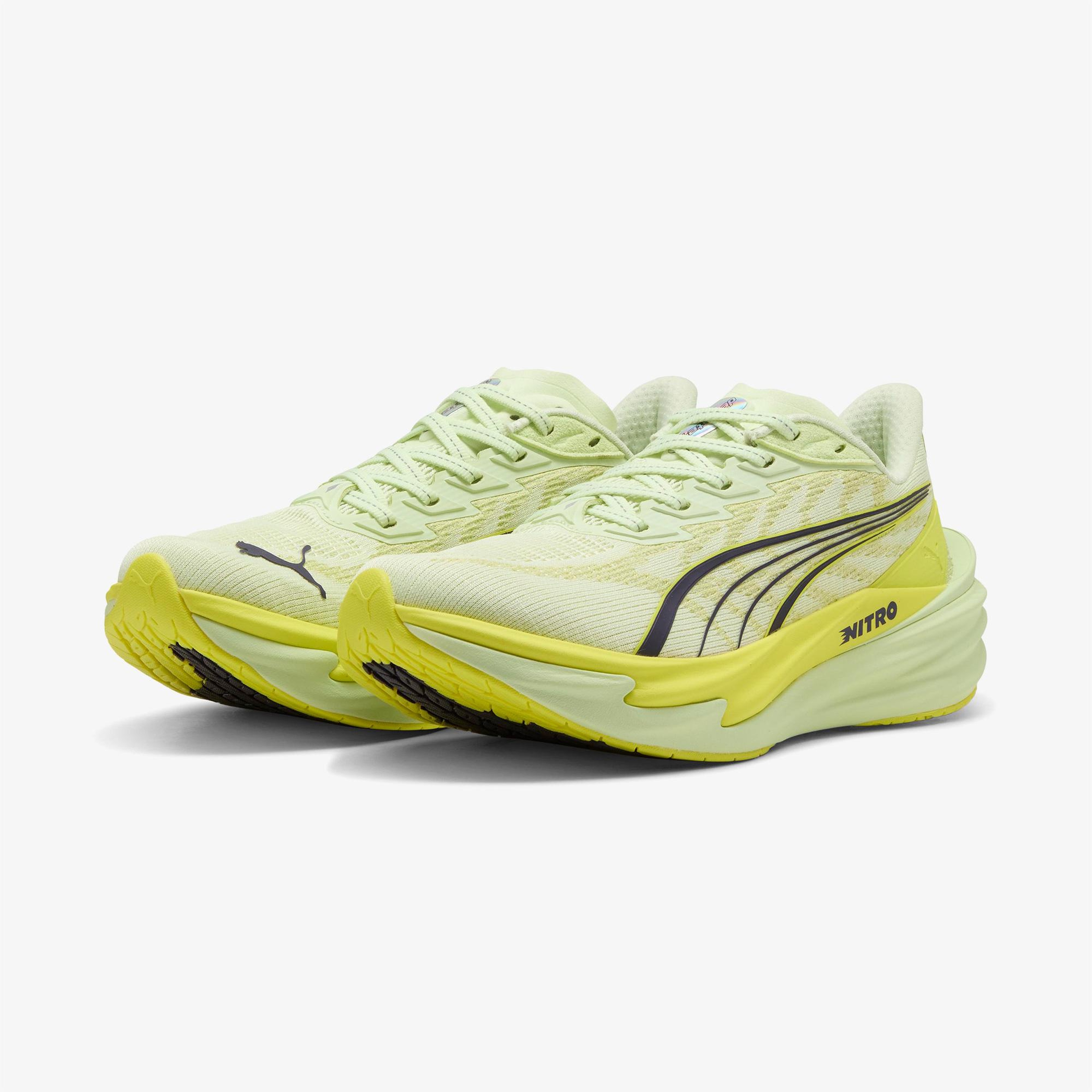 Puma Deviate Nitro 4 Kadın Gri Koşu Ayakkabısı