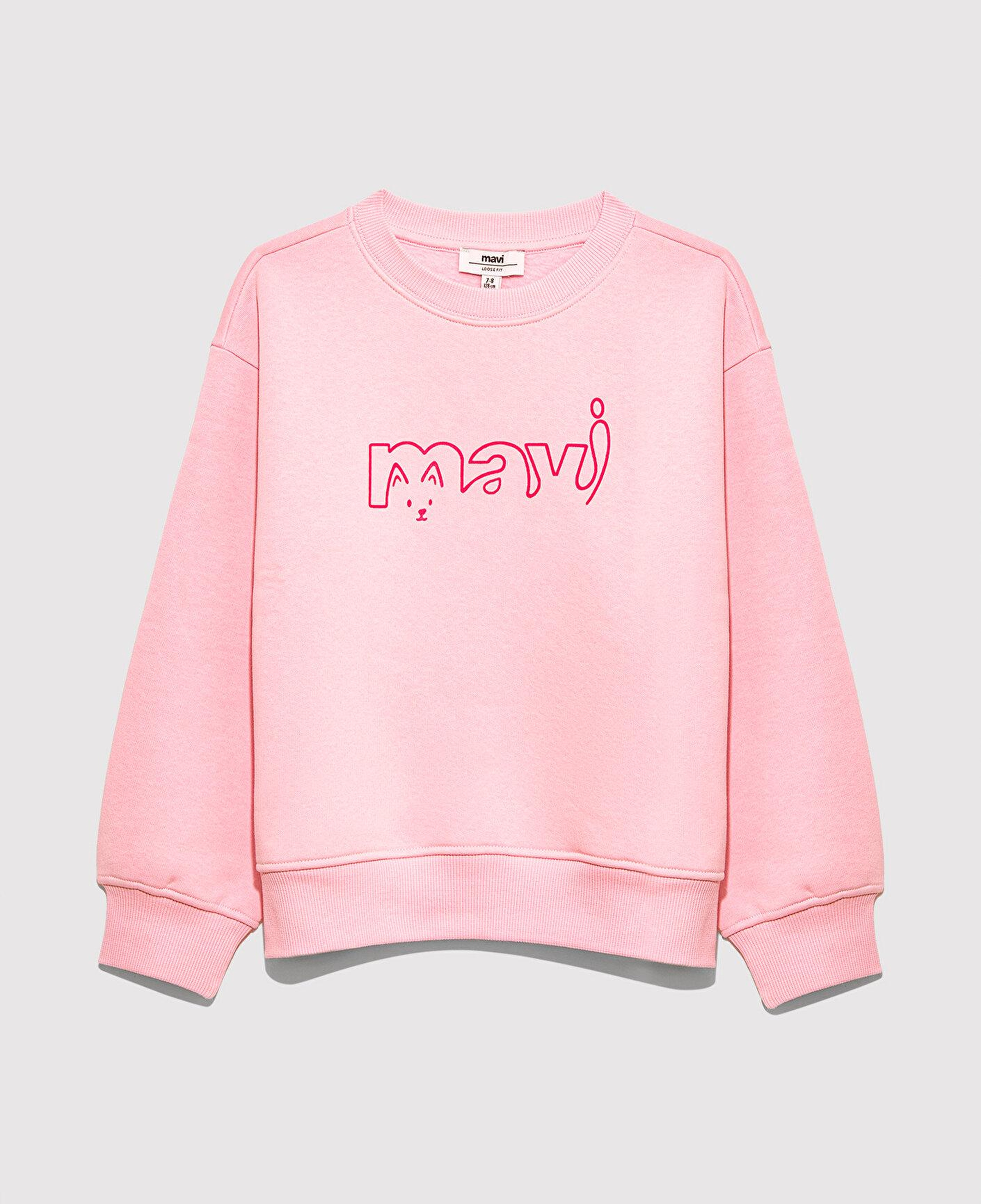 Mavi Mavi Kedi Logo Baskılı Pembe Sweatshirt 7S10162-70973