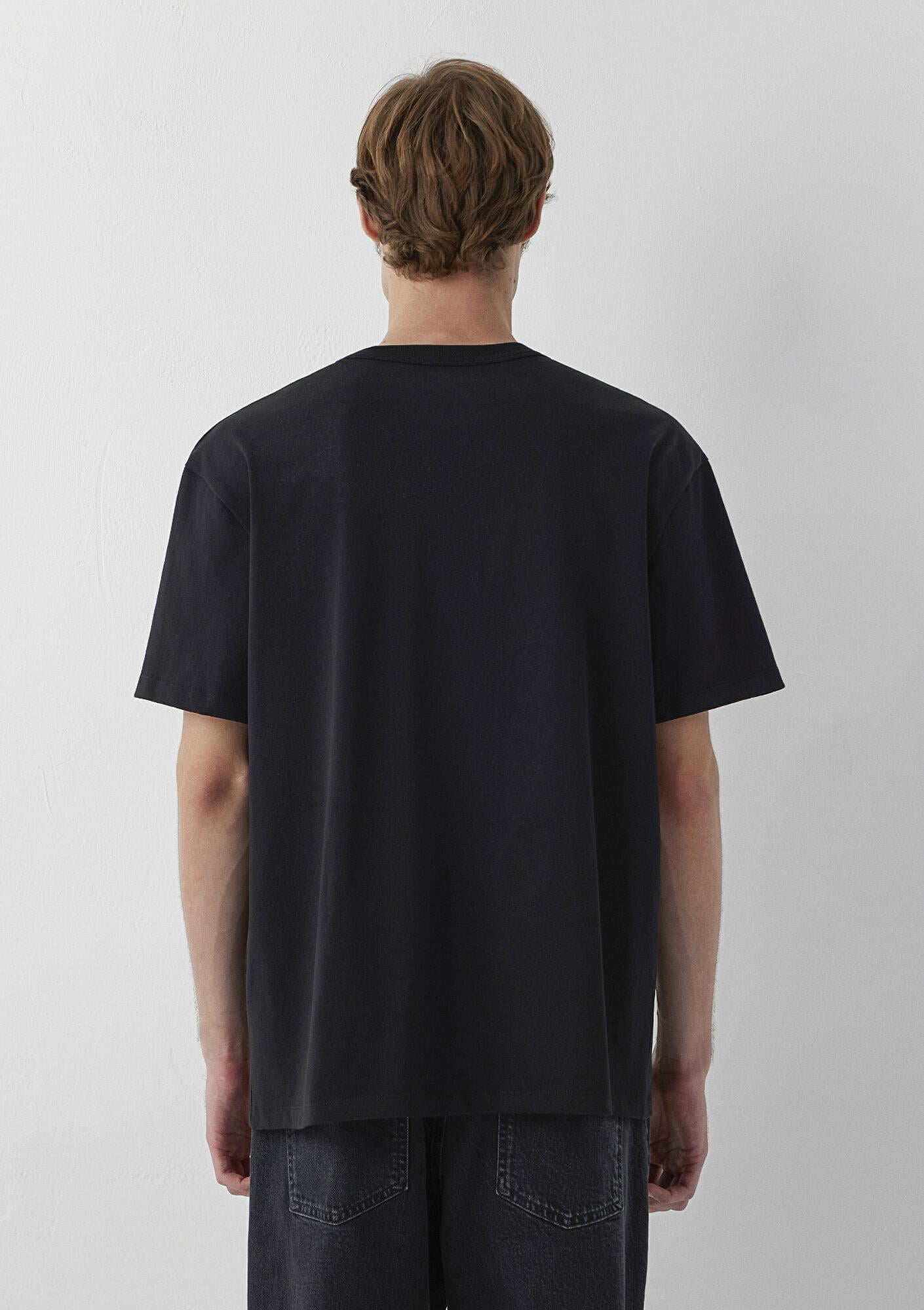 Mavi Siyah Basic Tişört Loose Fit / Bol Rahat Kesim 0613624-900
