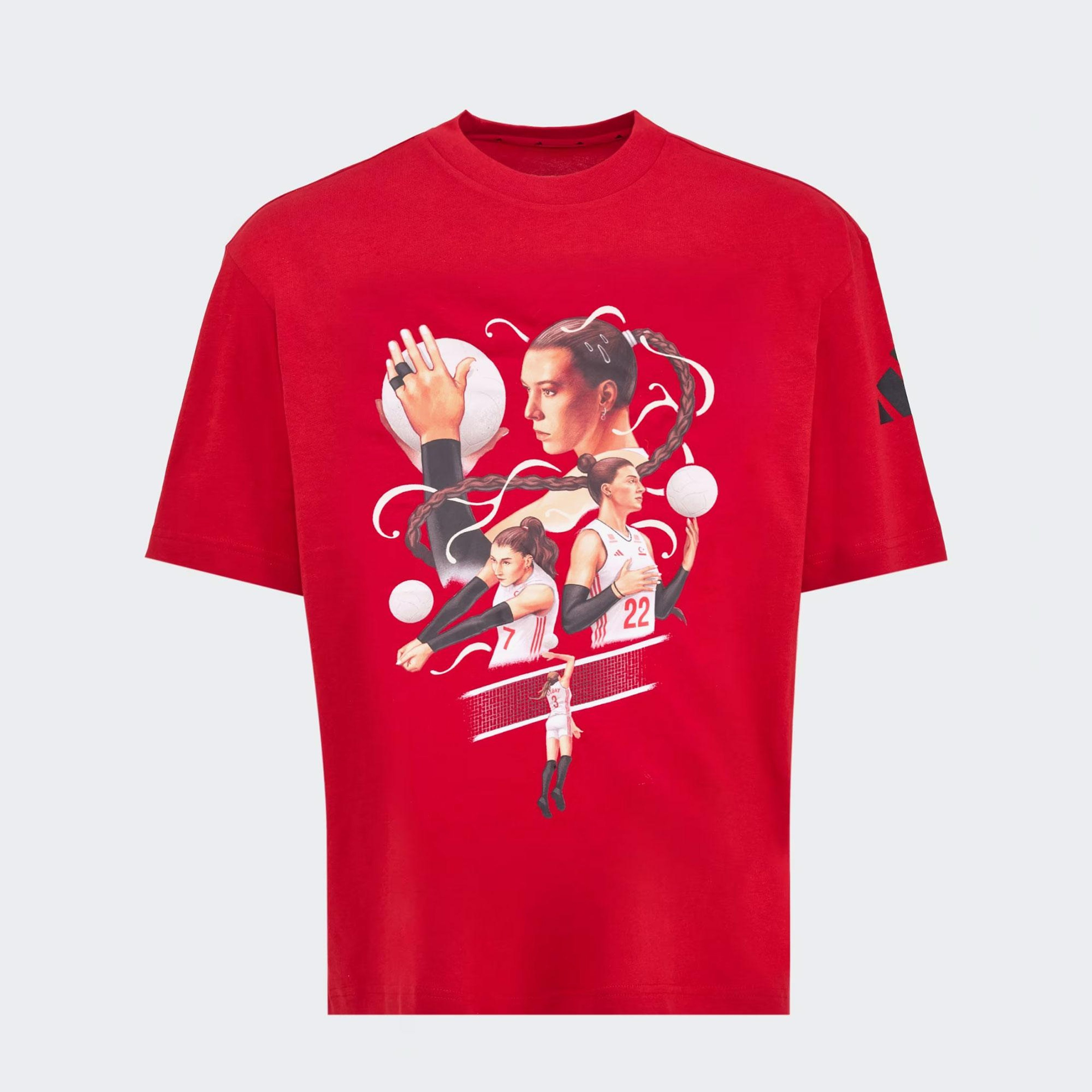 adidas Filenin Sultanları Grafik Unisex Kırmızı T-Shirt