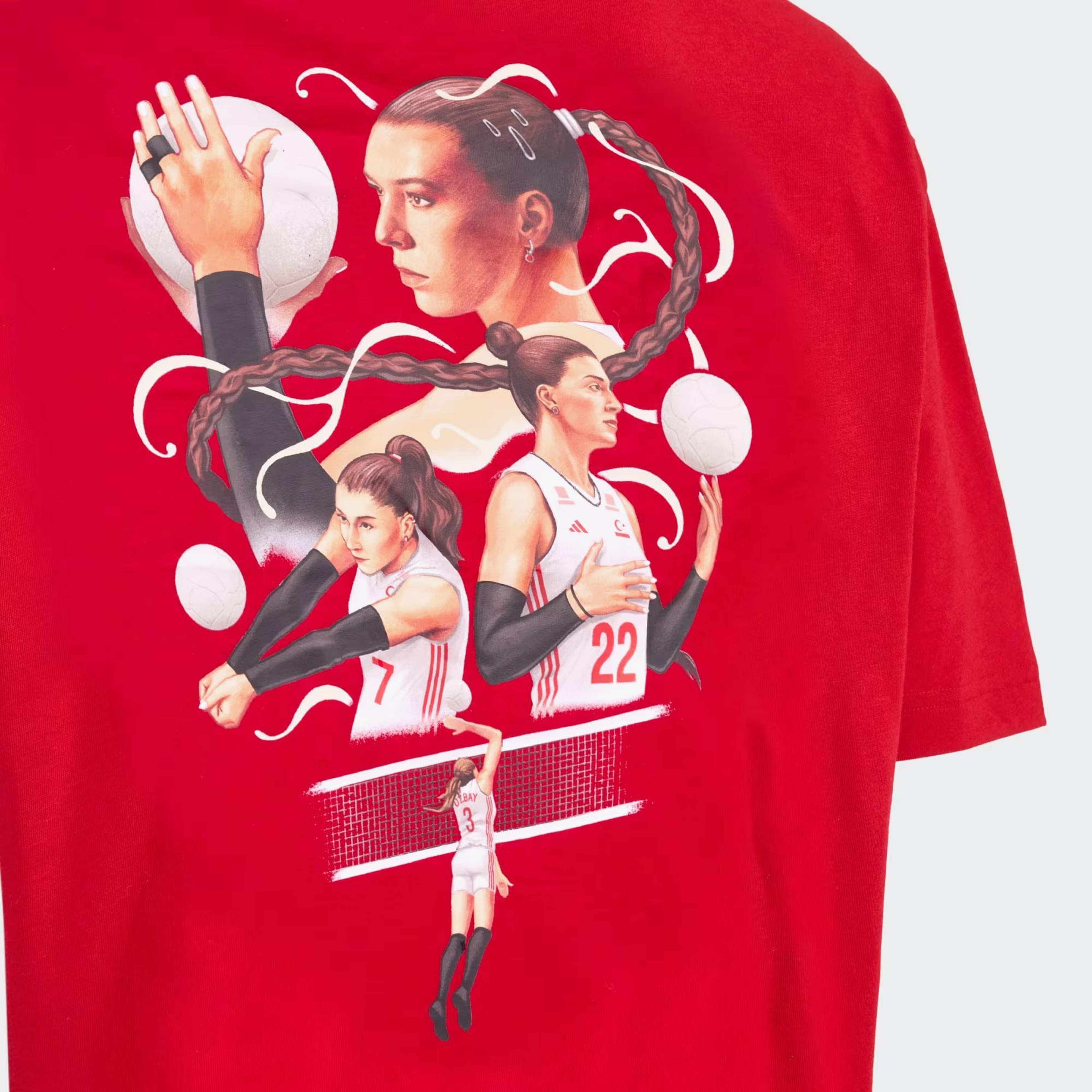 adidas Filenin Sultanları Grafik Unisex Kırmızı T-Shirt