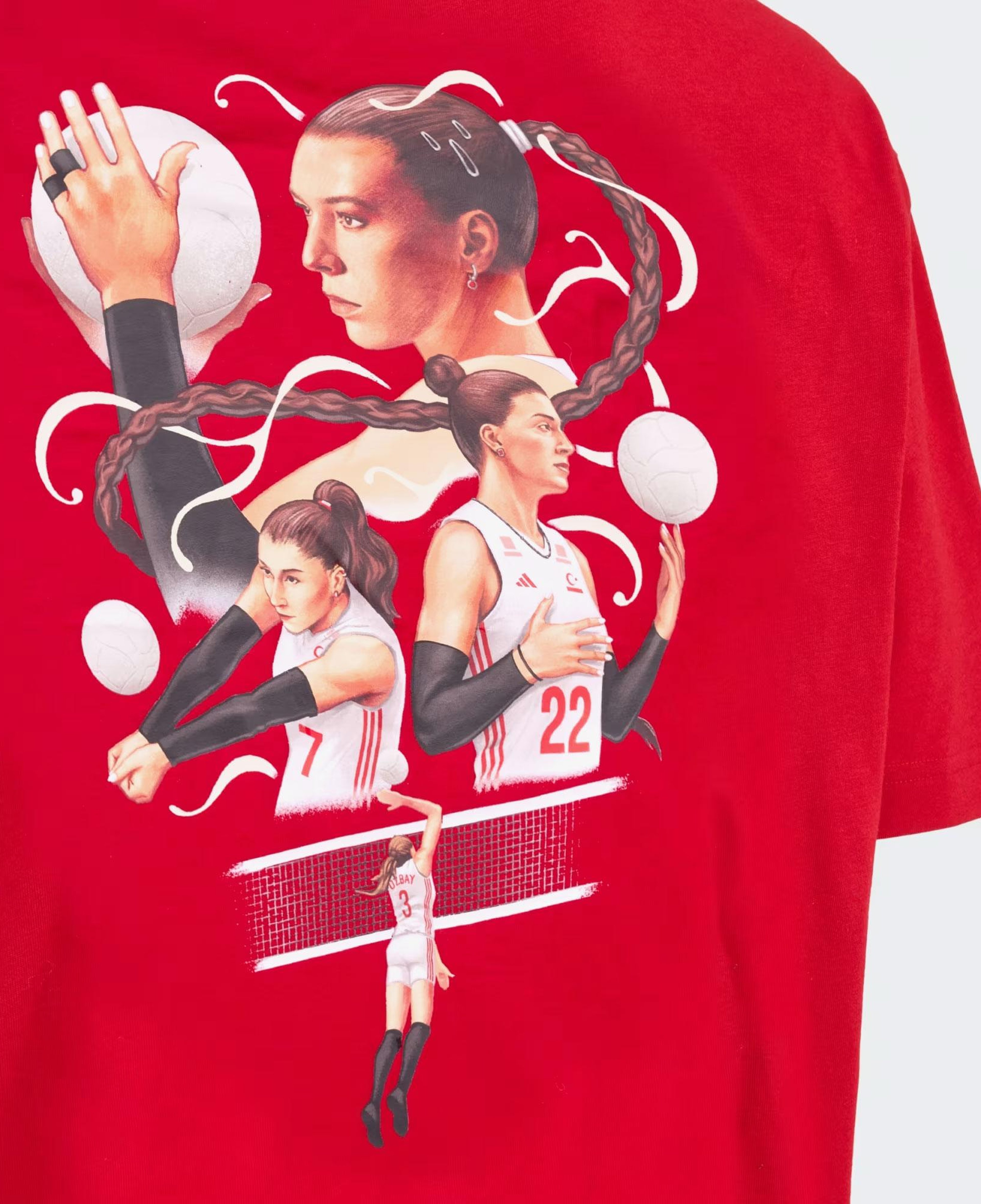 adidas Filenin Sultanları Grafik Unisex Kırmızı T-Shirt