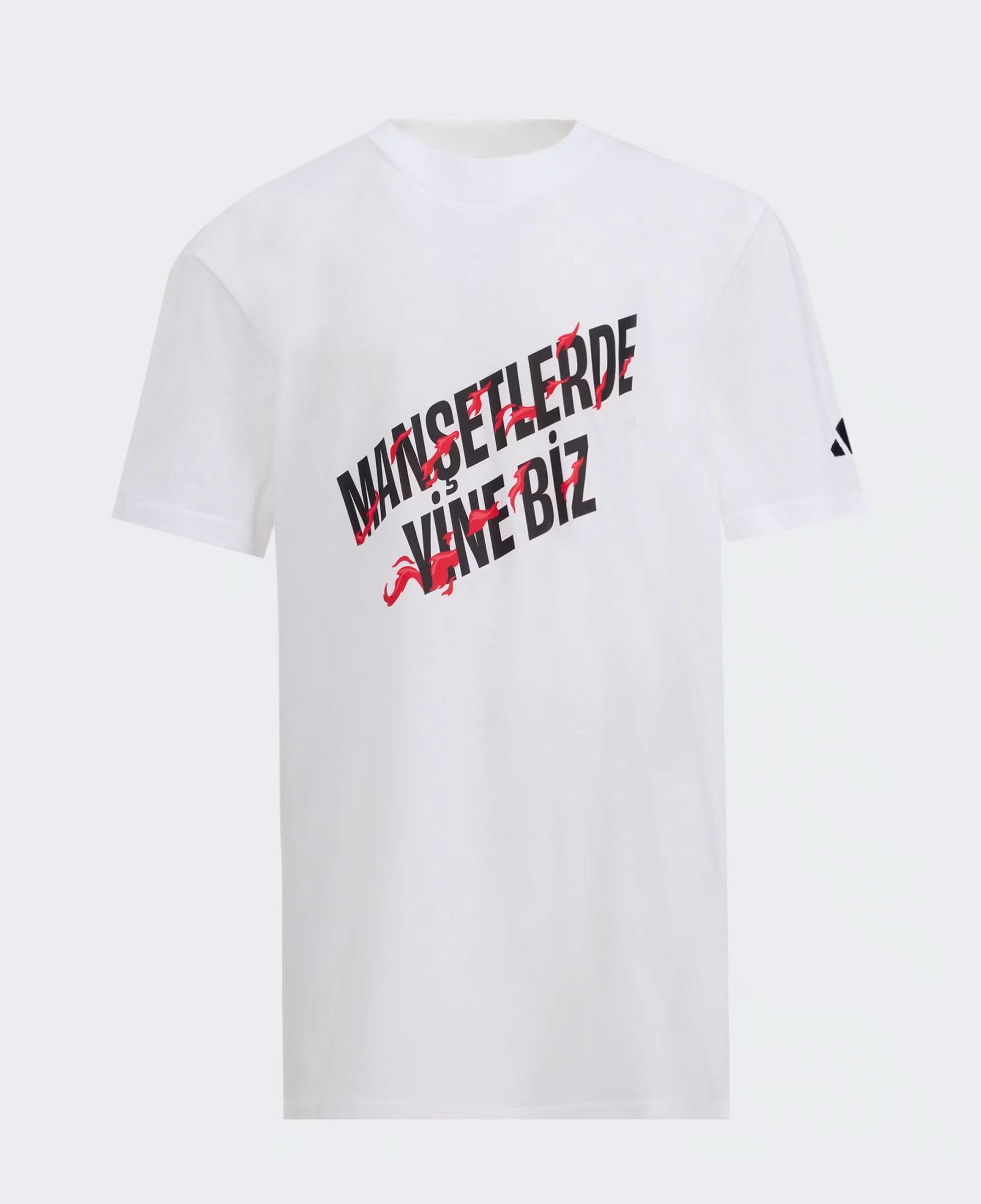 adidas Manşetlerde Yine Biz Grafik Çocuk Beyaz T-Shirt