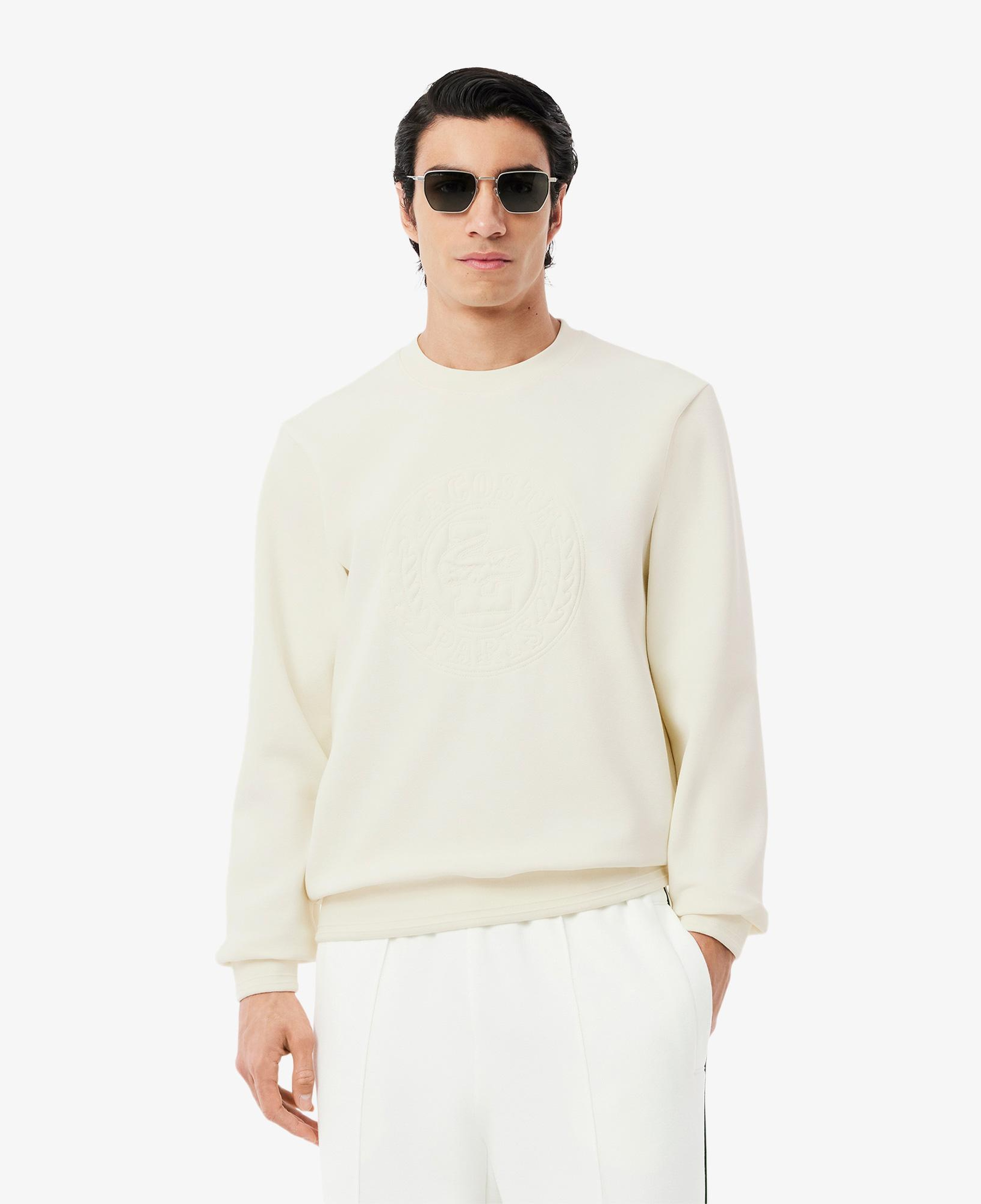 Erkek Classic Fit Bisiklet Yaka Beyaz Sweatshirt